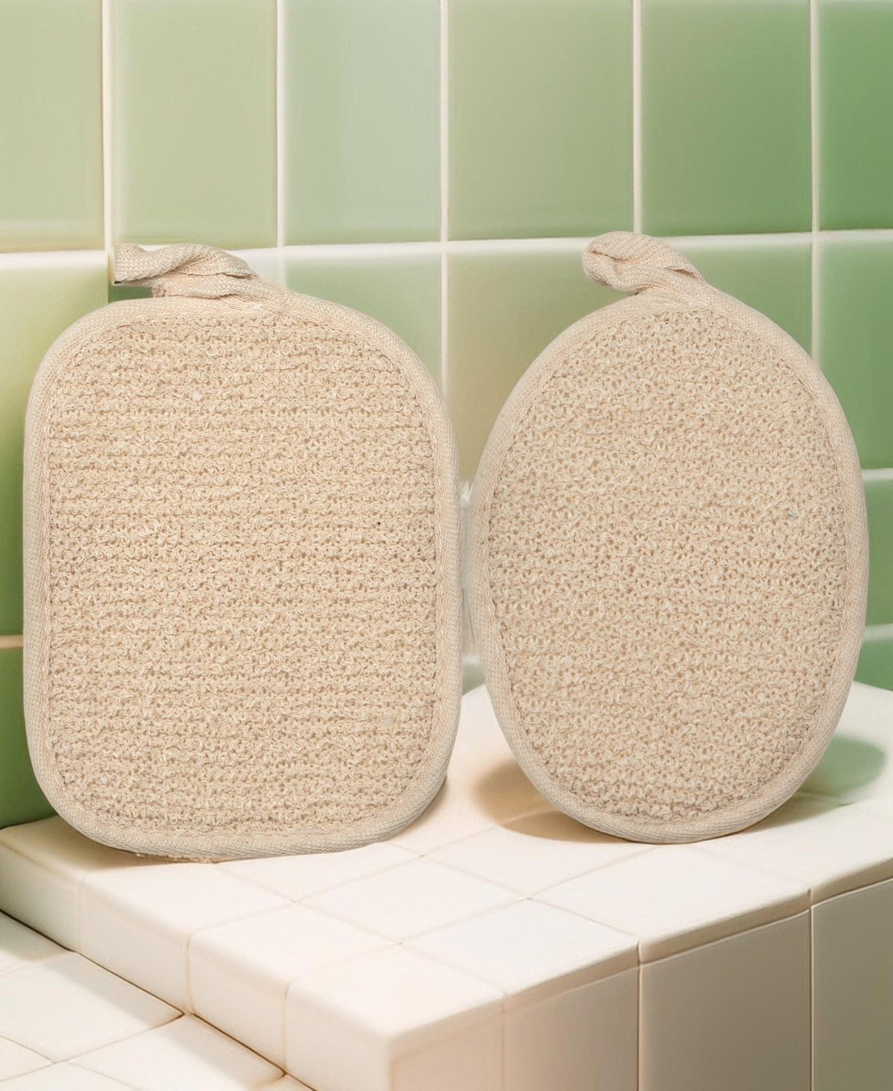 Willow & Ruby Body Scrubber Duo - Exfoliating & Cleansing Loofah, Chamomile