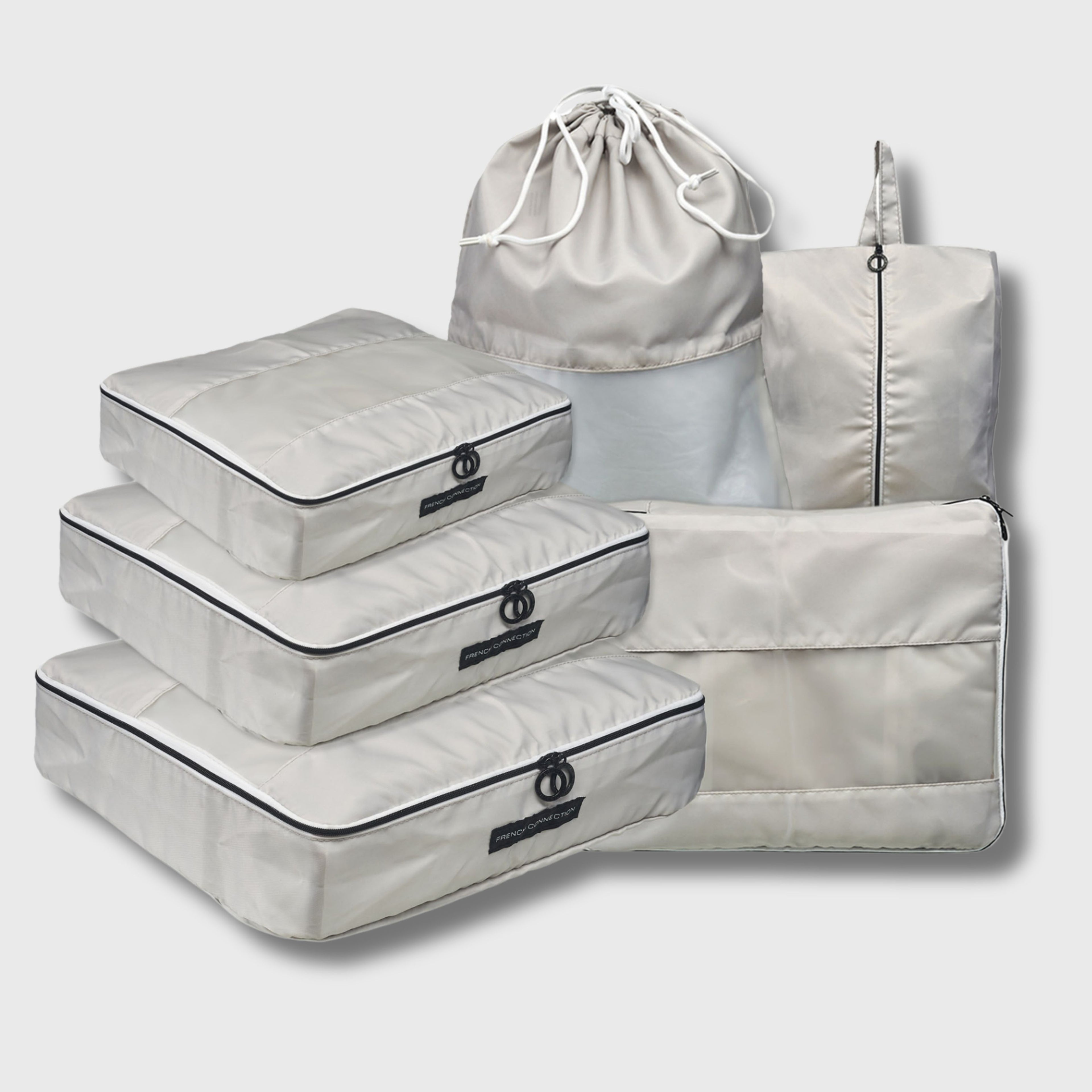 French Connection 6pc Packing Cube Set - Travel Storage Set for Luggage