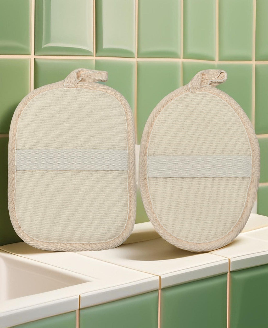 Willow & Ruby Body Scrubber Duo - Exfoliating & Cleansing Loofah, Chamomile
