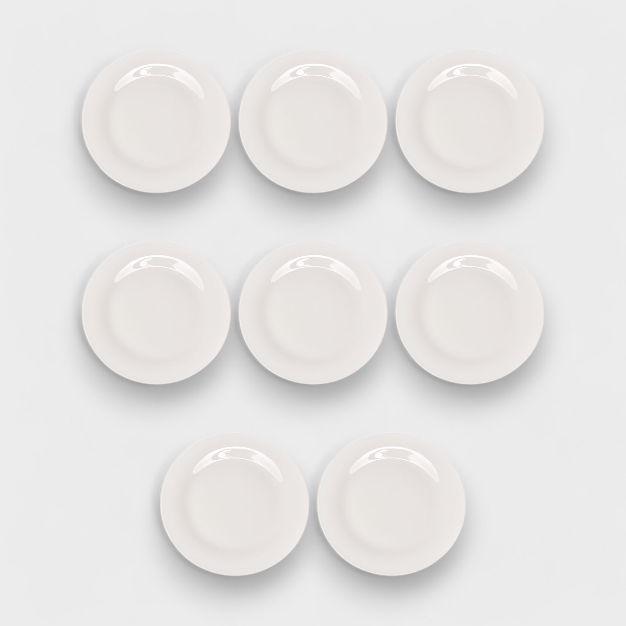 Orly Maison 8-Piece Dinner Plate Set - White Modern Stoneware Plates - 10.5"
