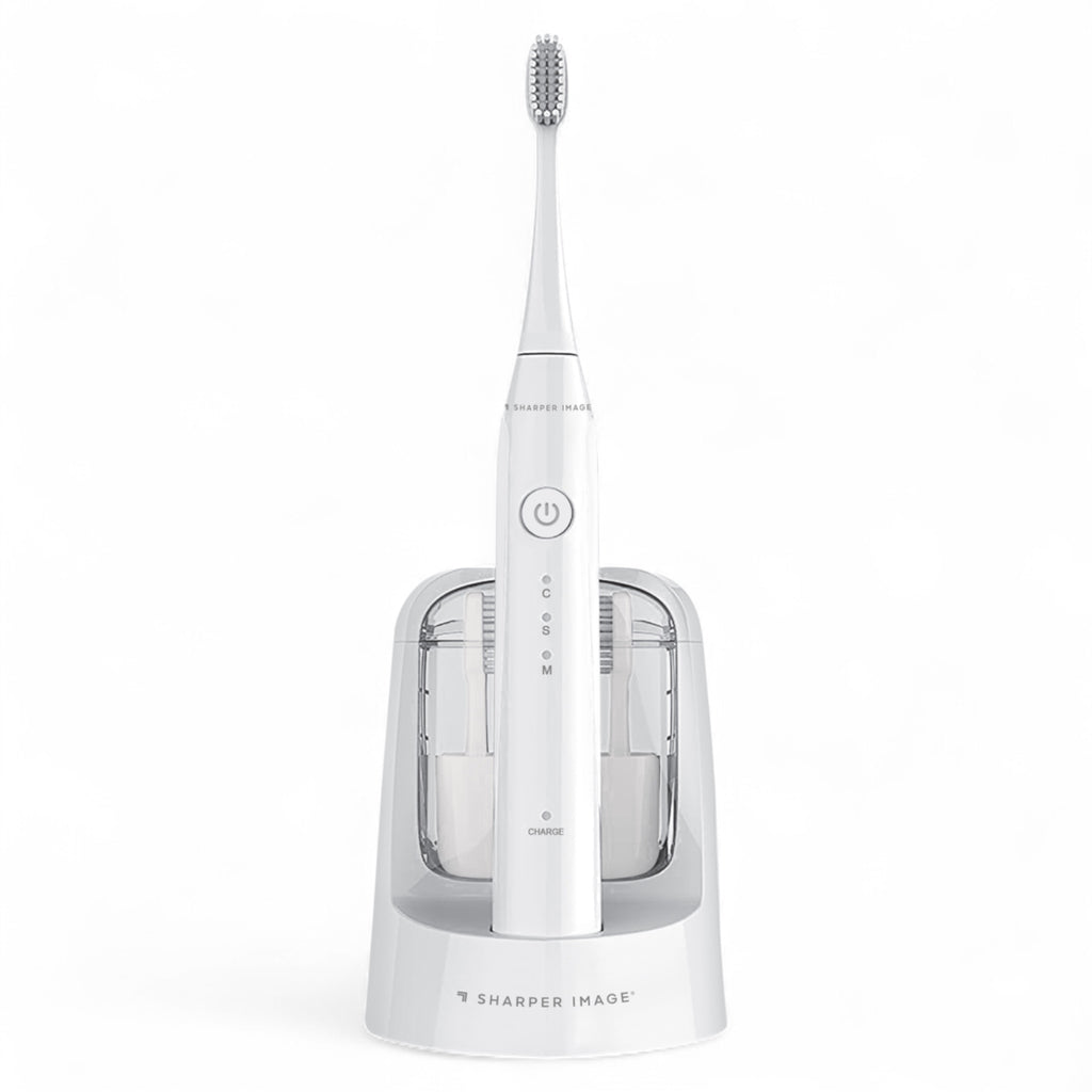 Sharper Image® Sonic Toothbrush with UV Sanitizer and Replaceable Heads - White