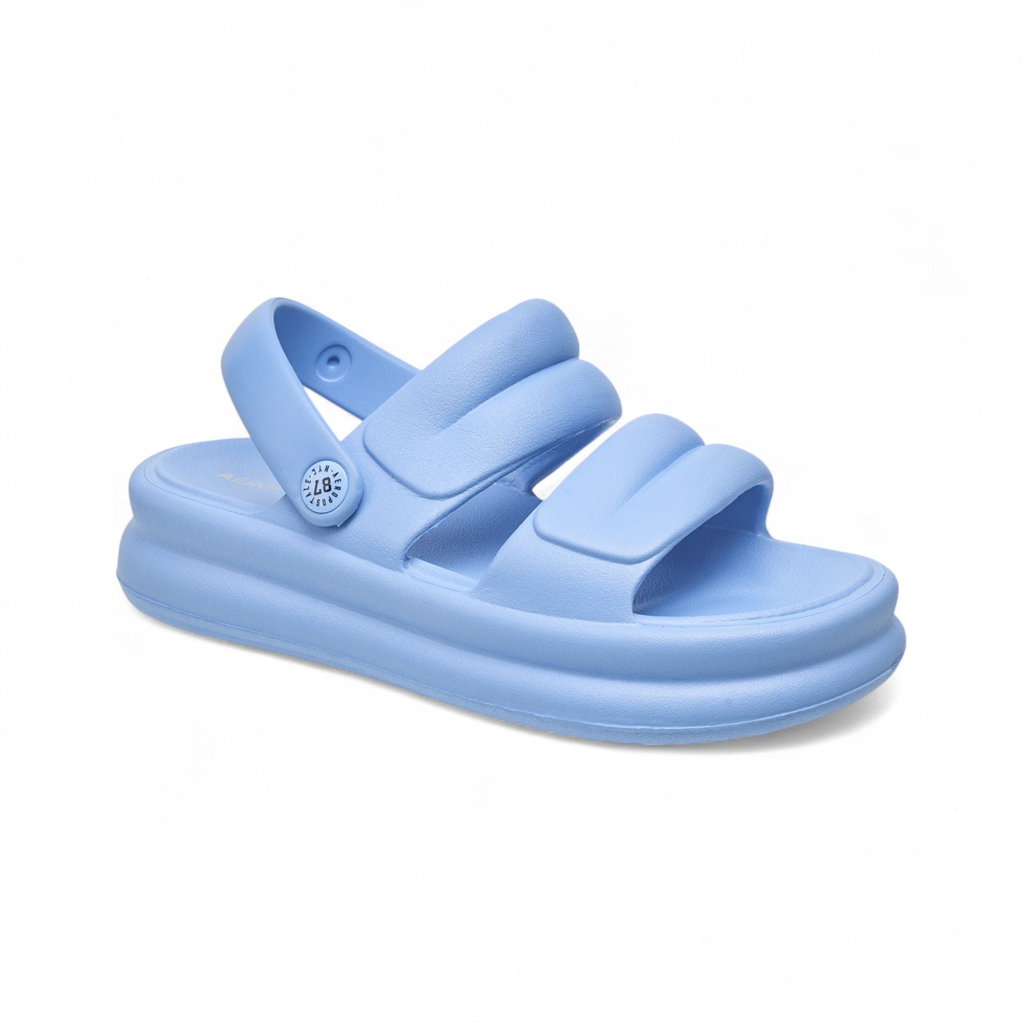 Aéropostale Women’s Double-Band EVA Platform Sandals with Slingback — Lightweight Cushioned Cloud Slides for Beach, Pool & Everyday in Black, Size 6