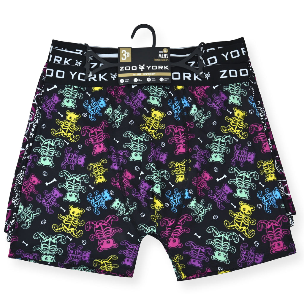 Zoo York Men's 3 Pack Boxer Briefs - 360 Stretch Print Premium Underwear for Men