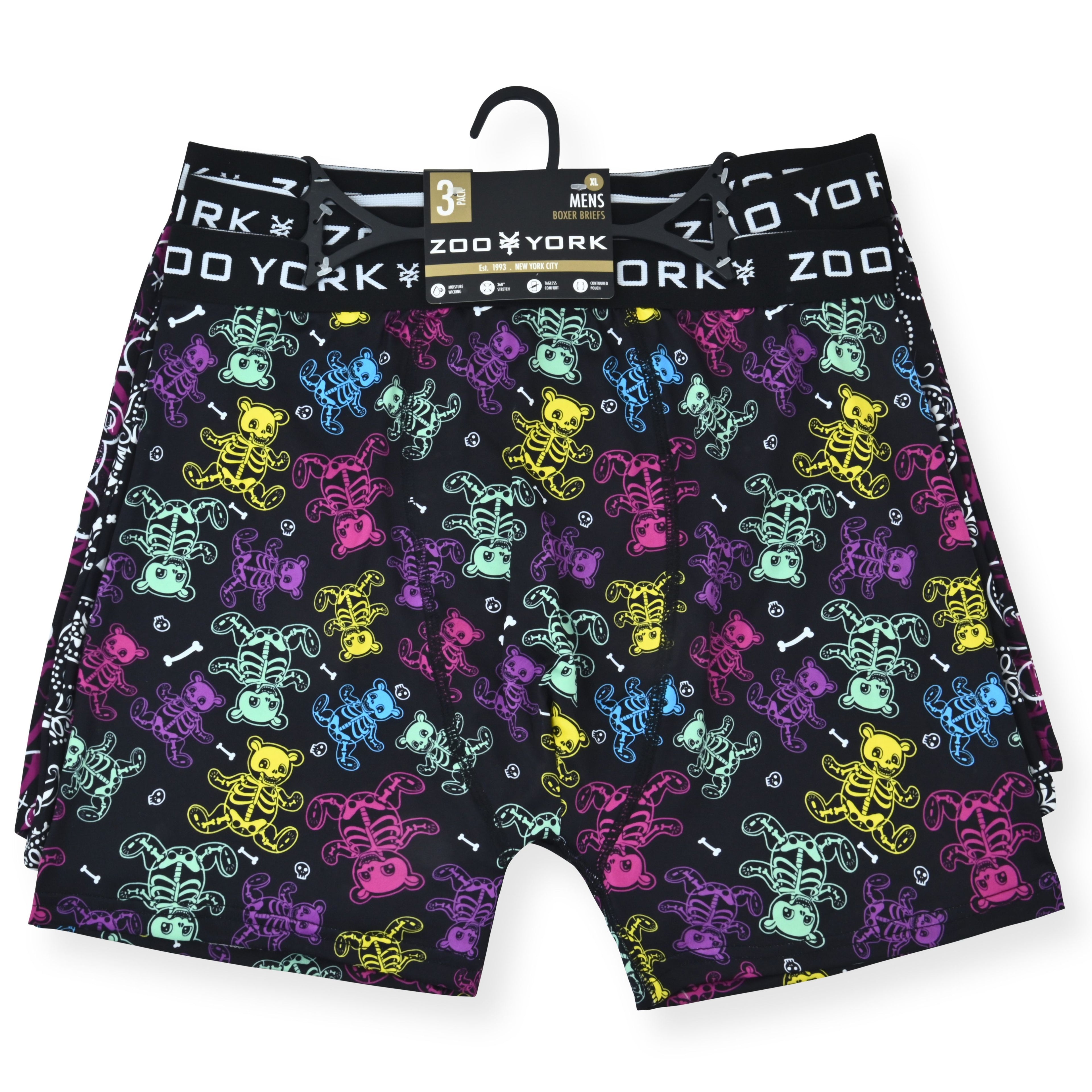 Zoo York Men's 3 Pack Boxer Briefs - 360 Stretch Print Premium Underwear for Men