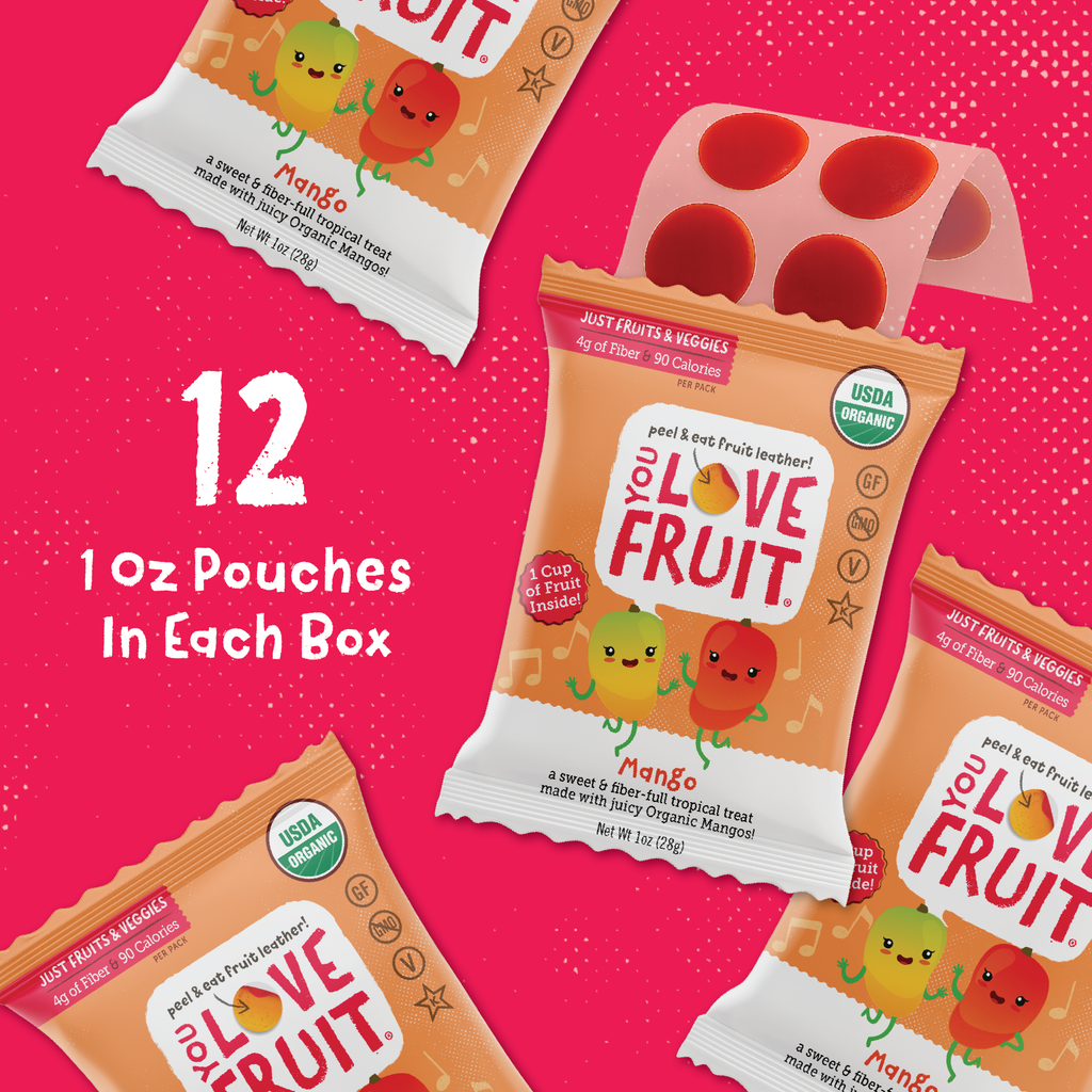 YOU LOVE FRUIT Organic Fruit Snacks — 1 oz Pouches, Pack of 12