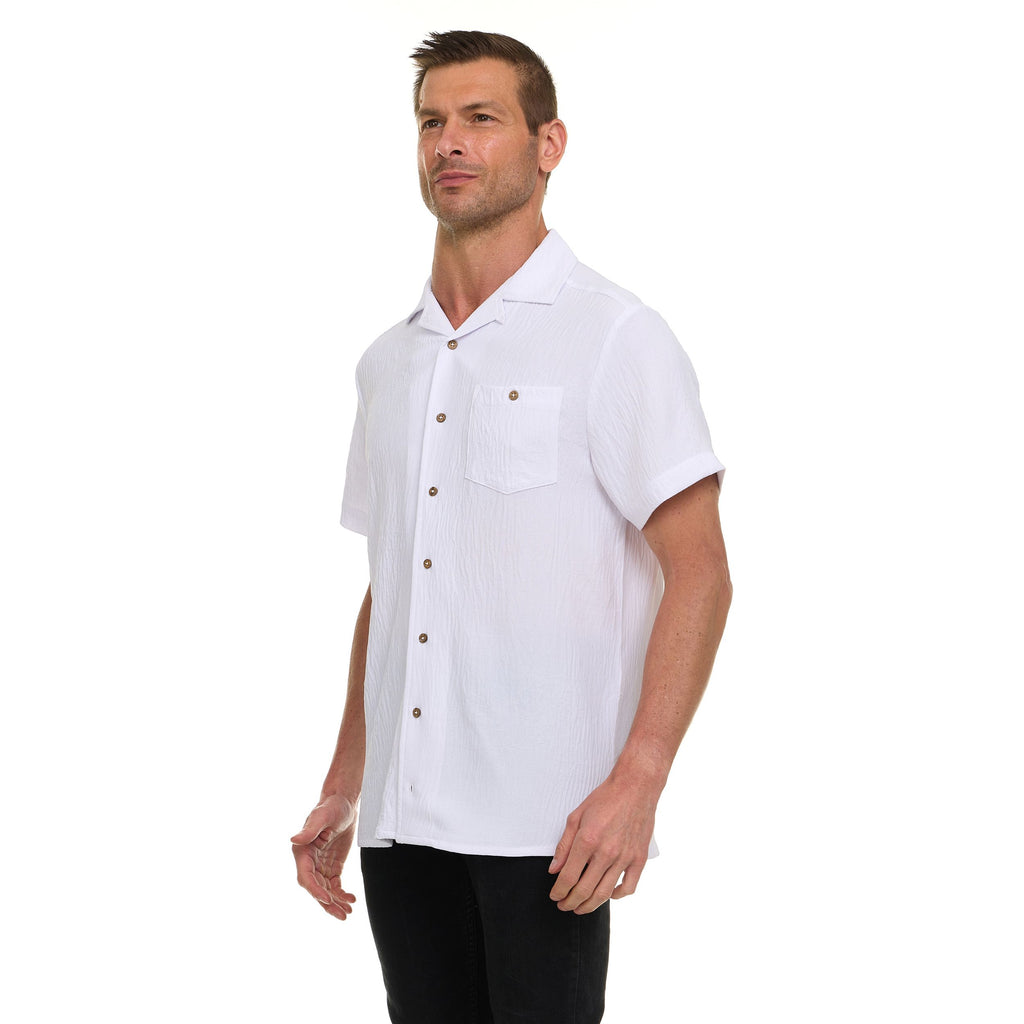 Super Triple Goose Men’s AIRFLOW Active Stretch Camp Collar Shirt – Short Sleeve, Lightweight, Breathable Button-Down Top