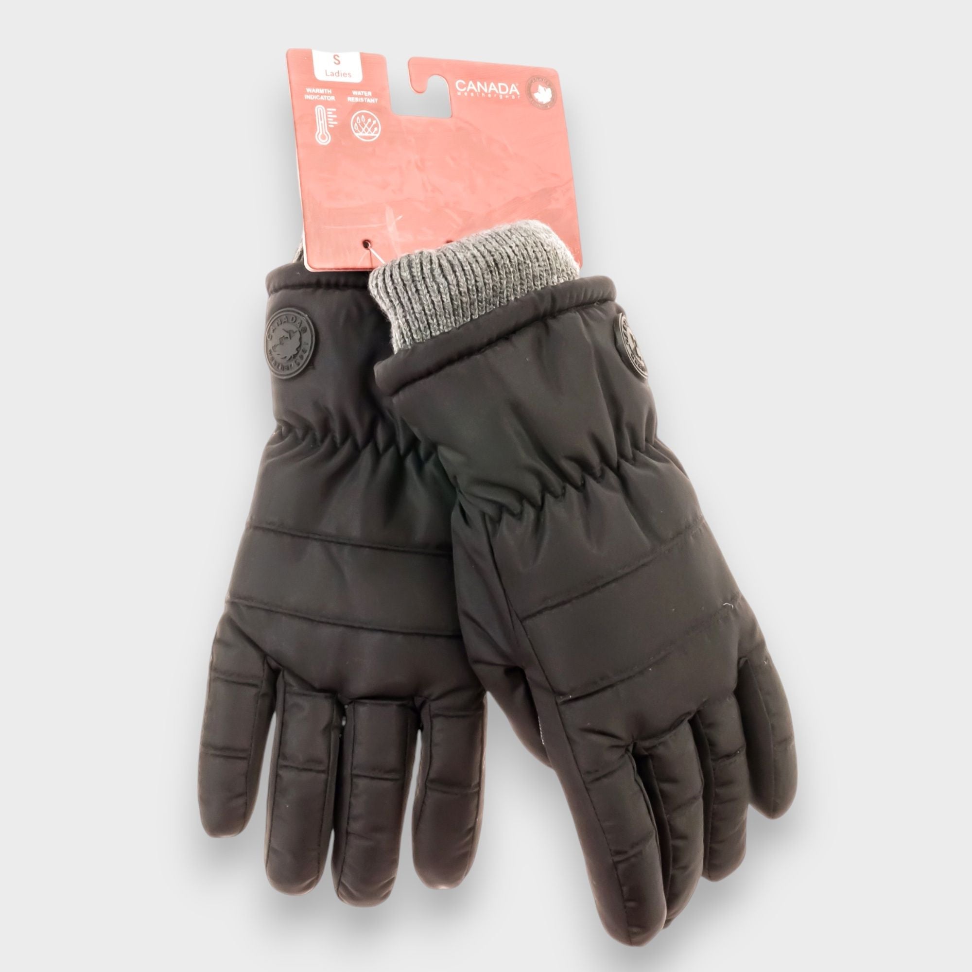 Canada Weather Gear Women's Ski Gloves – Water Resistant, Warm Knit Cuff Winter Gloves with Warmth Indicator for Cold Weather