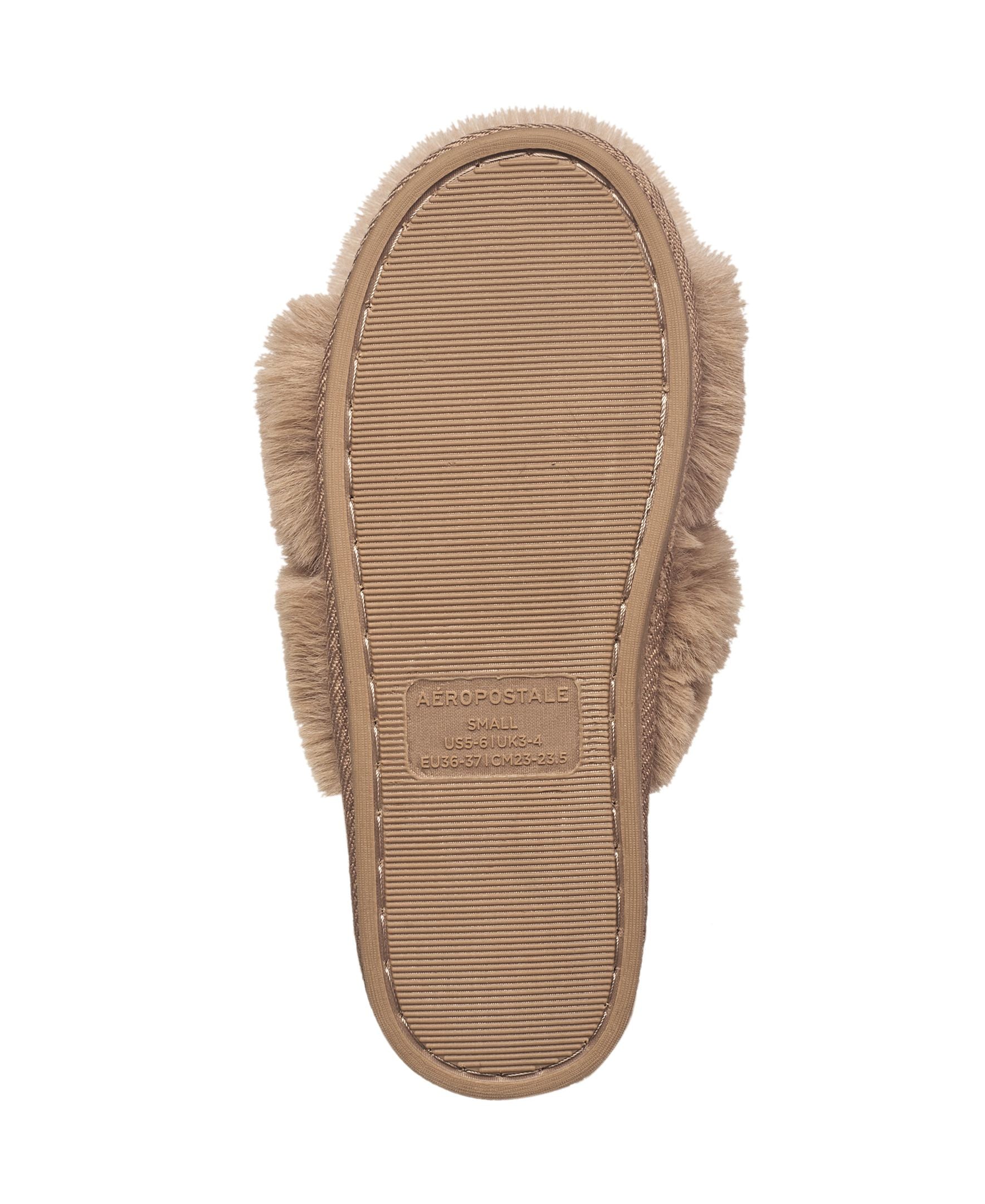 Aeropostale Women's Fuzzy Criss Cross House Slippers with Cushioned Comfort in Black