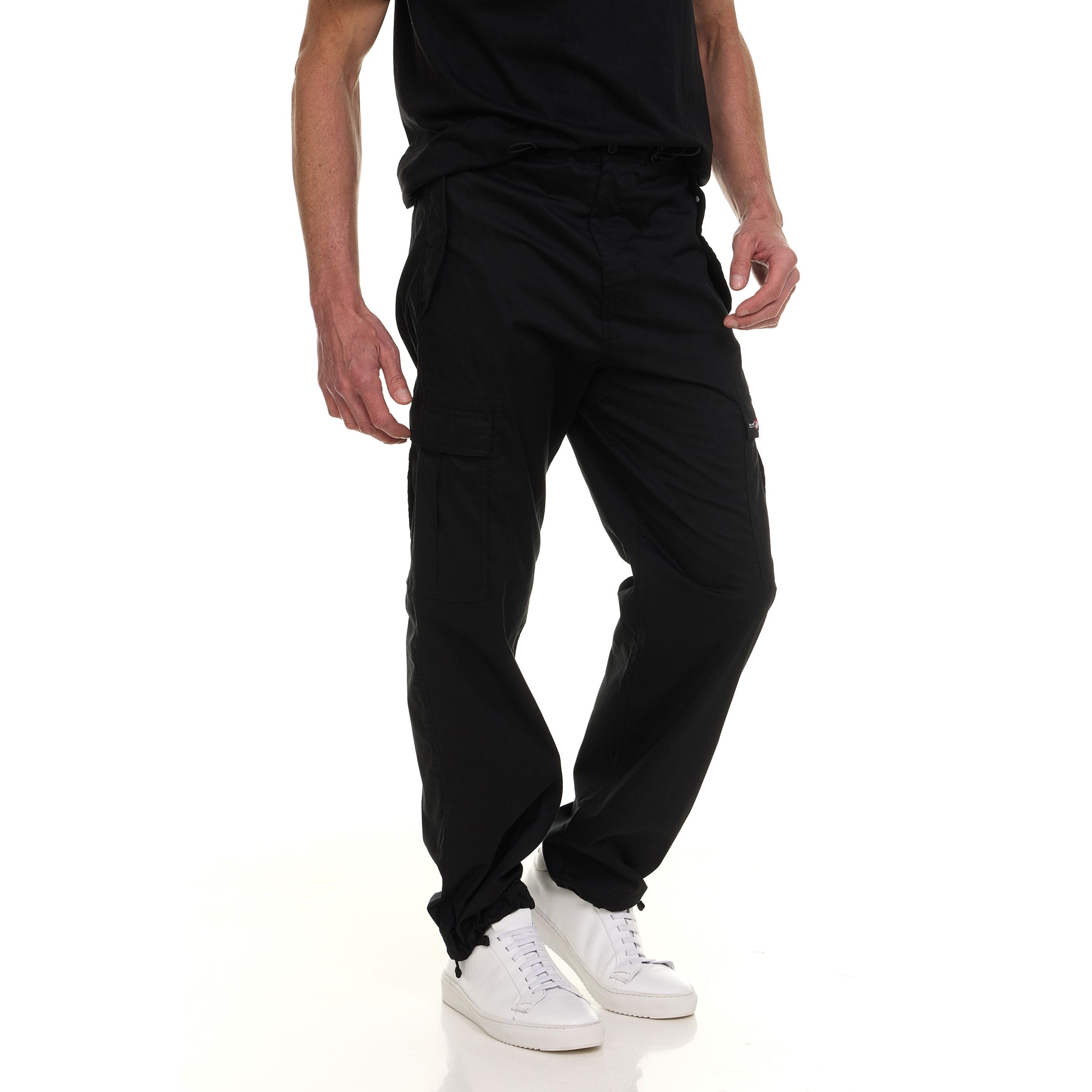 Canada Weather Gear Men’s Wide Leg Cargo Stretch Pants – Lightweight Utility Trousers with Drawstring Hem & Multi-Pockets