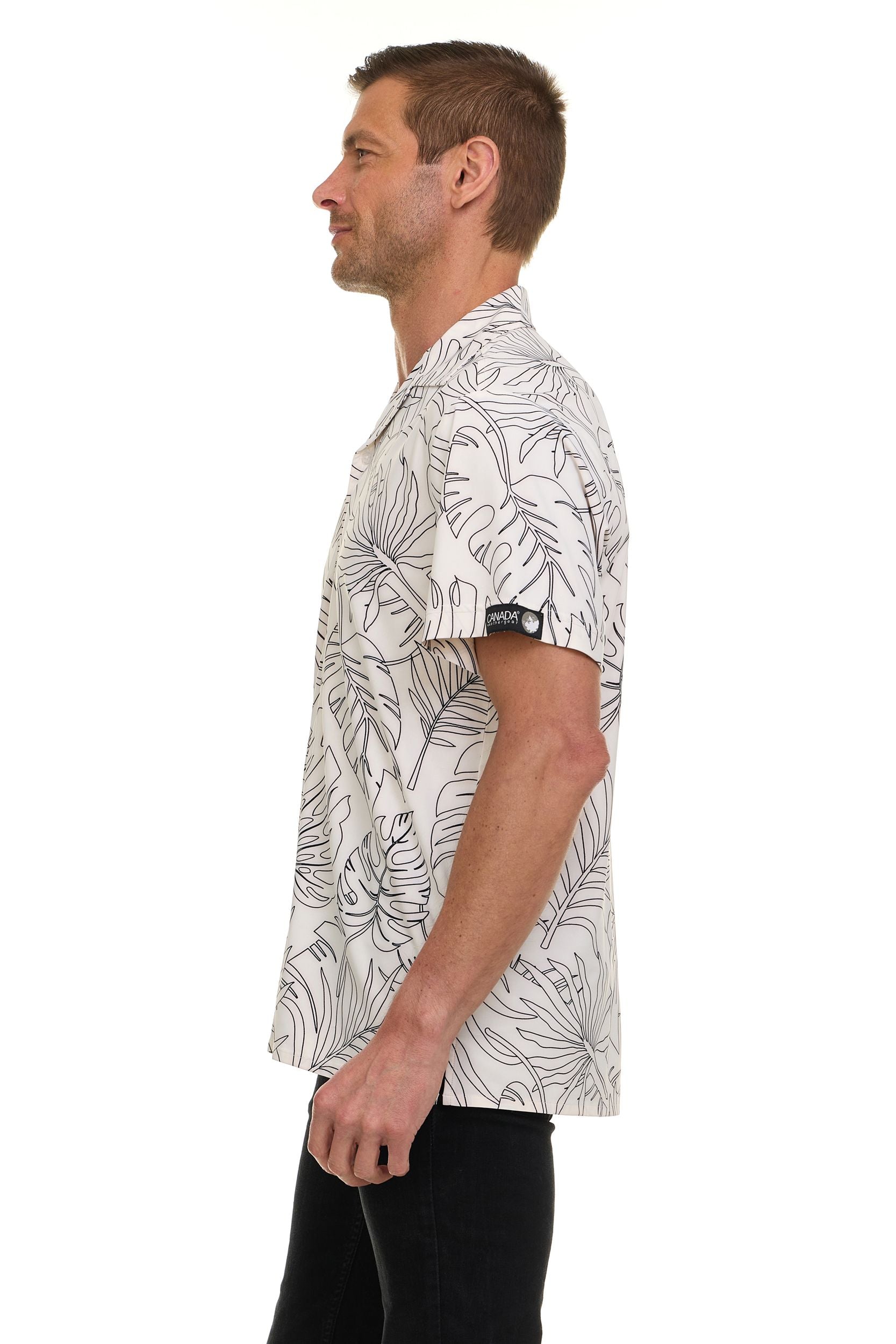 Canada Weather Gear Men’s ICE Fabric Camp Collar Shirt – 4-Way Super Stretch, Wrinkle Resistant, Moisture Wicking Travel Shirt
