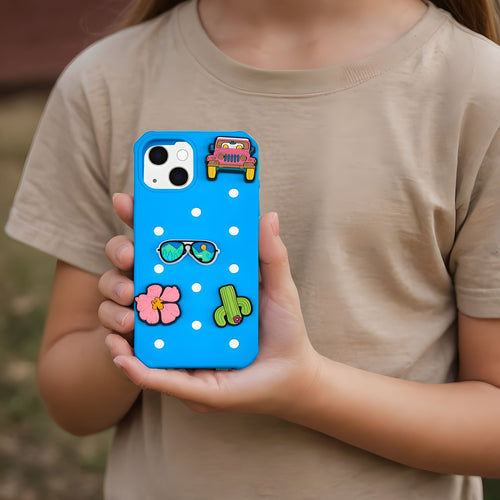 A Little Obsessed iPhone Case - Apple iPhone Case with DIY Charms (Fits Apple iPhone 13/ iPhone 14/ iPhone 15)