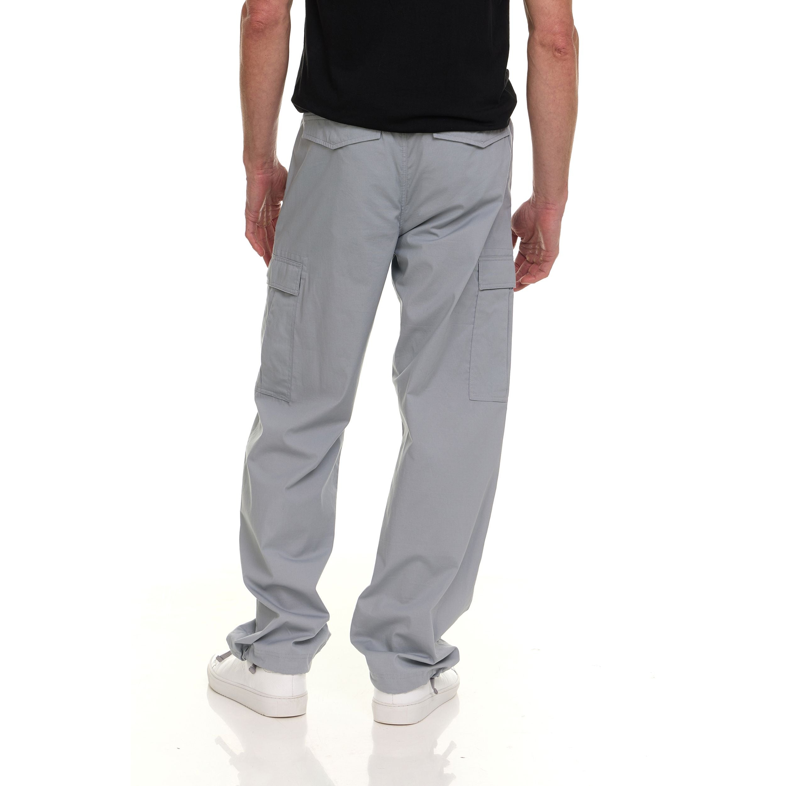 Canada Weather Gear Men’s Wide Leg Cargo Stretch Pants – Lightweight Utility Trousers with Drawstring Hem & Multi-Pockets