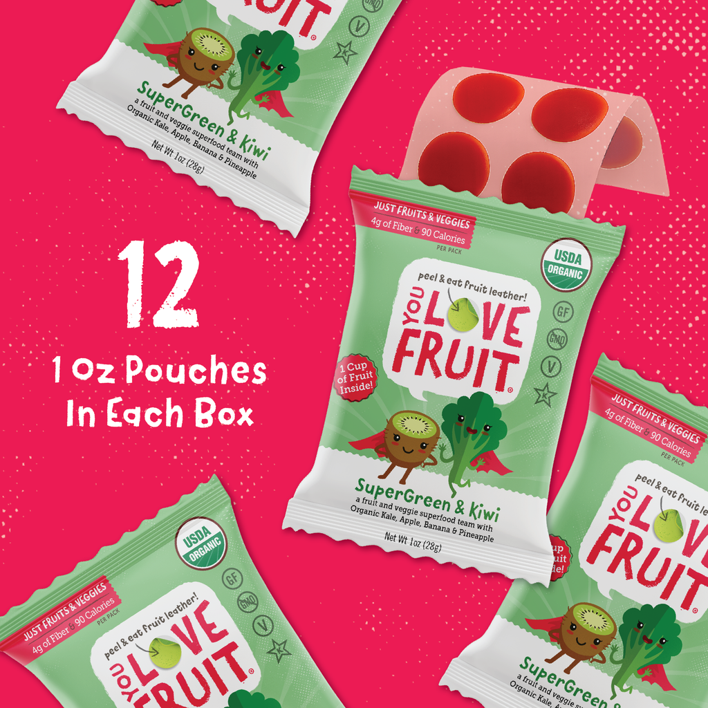 YOU LOVE FRUIT Organic Fruit Snacks — 1 oz Pouches, Pack of 12