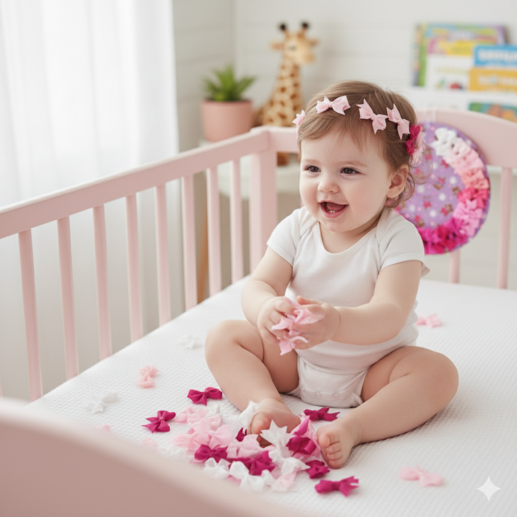 Willow & Ruby  Baby Hair Bows 36-Pack Ribbon Hair Clips for Newborns & Infants (0-12 Months)- Assorted Colors, Non-Slip Alligator Clips, 36pcs