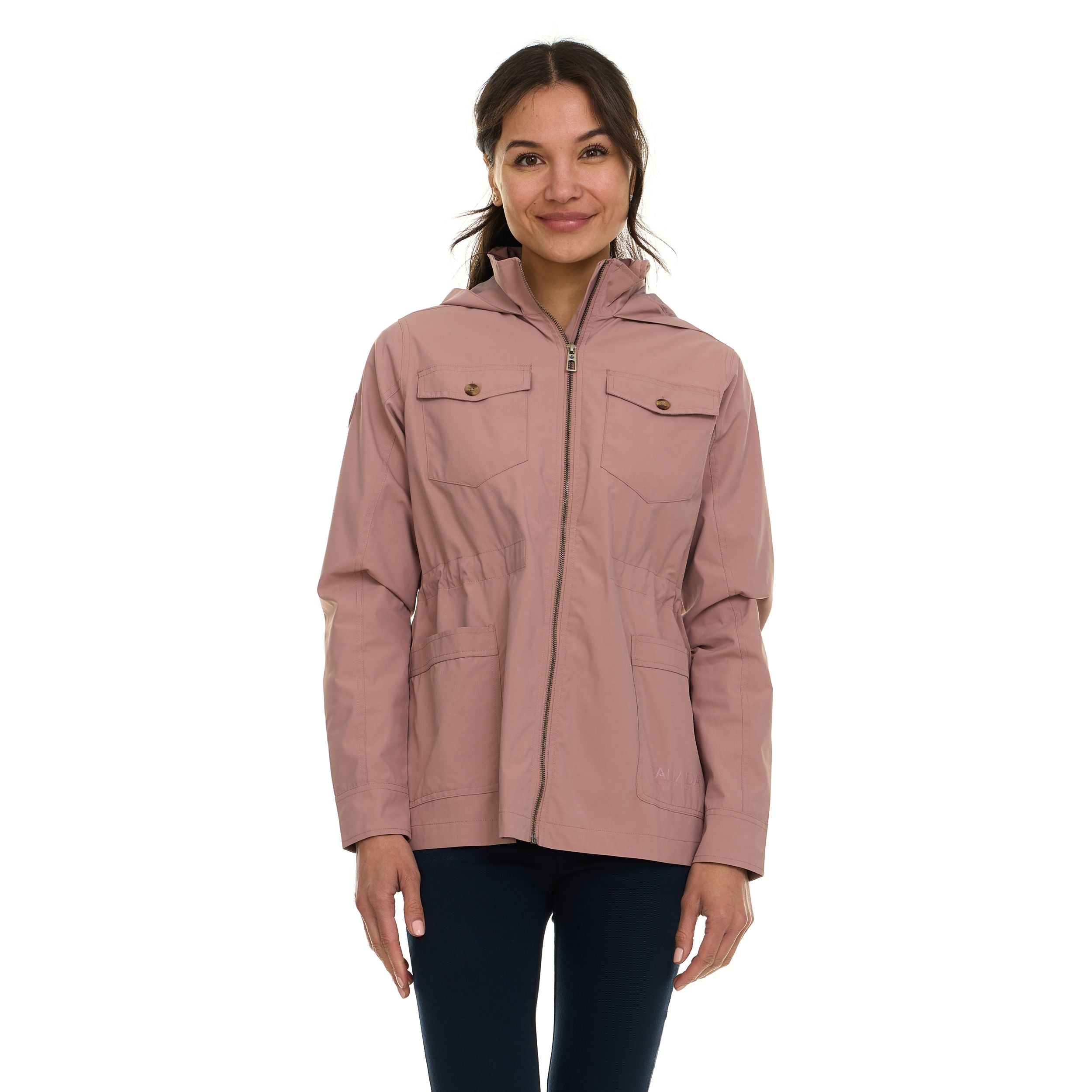Canada Weather Gear Women's Safari Rain Jacket – Lightweight Water-Resistant Utility Jacket with Hood