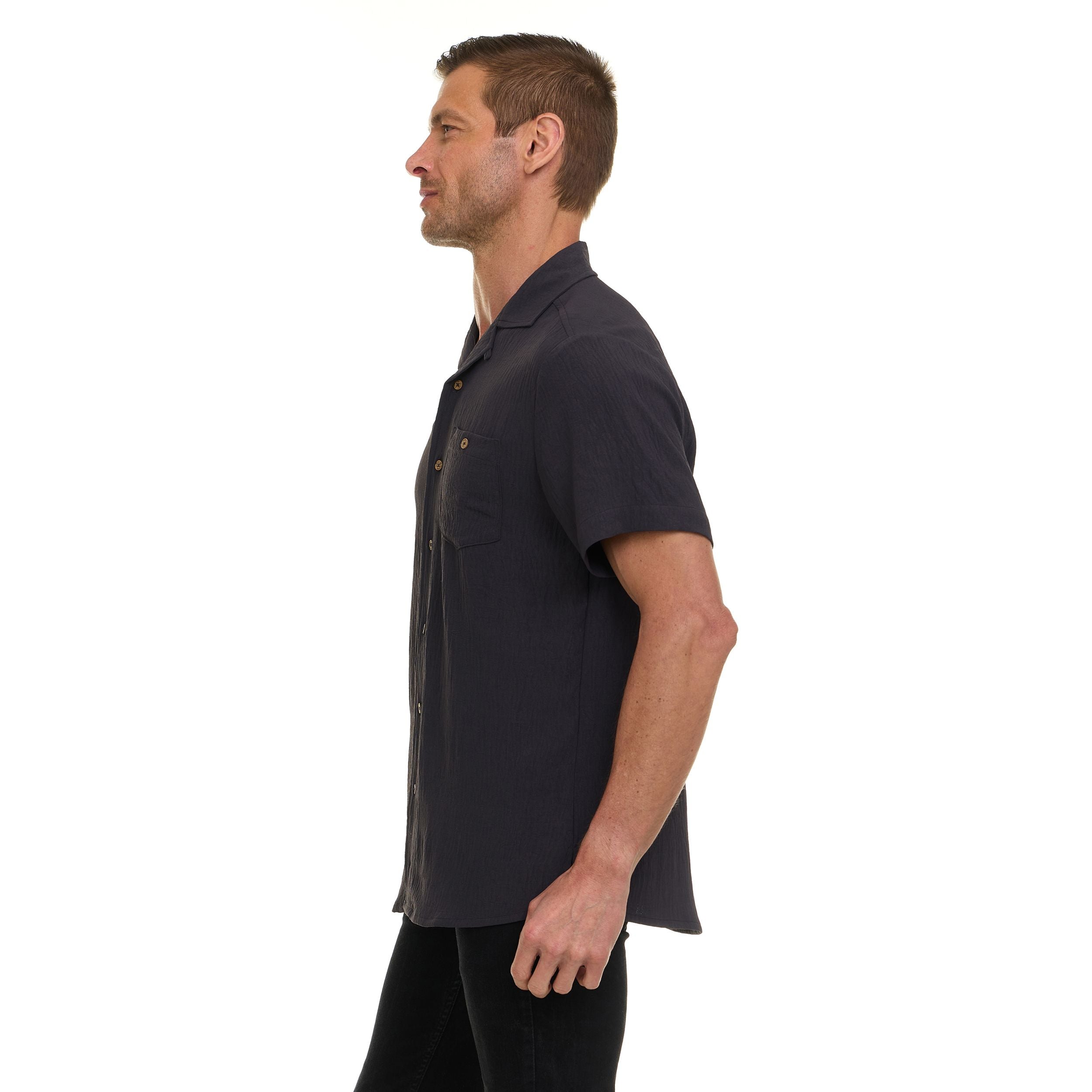 Super Triple Goose Men’s AIRFLOW Active Stretch Camp Collar Shirt – Short Sleeve, Lightweight, Breathable Button-Down Top