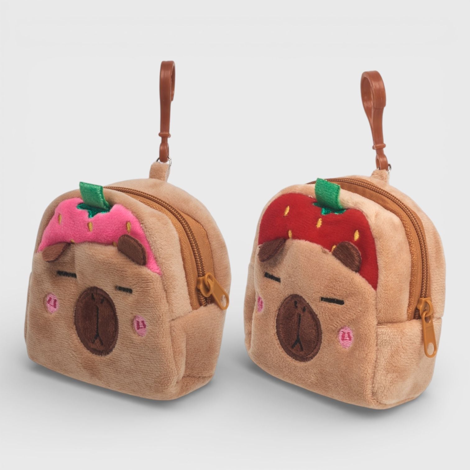 A Little Obsessed 2pk Strawberry Capybara Mini Purse Keychains
