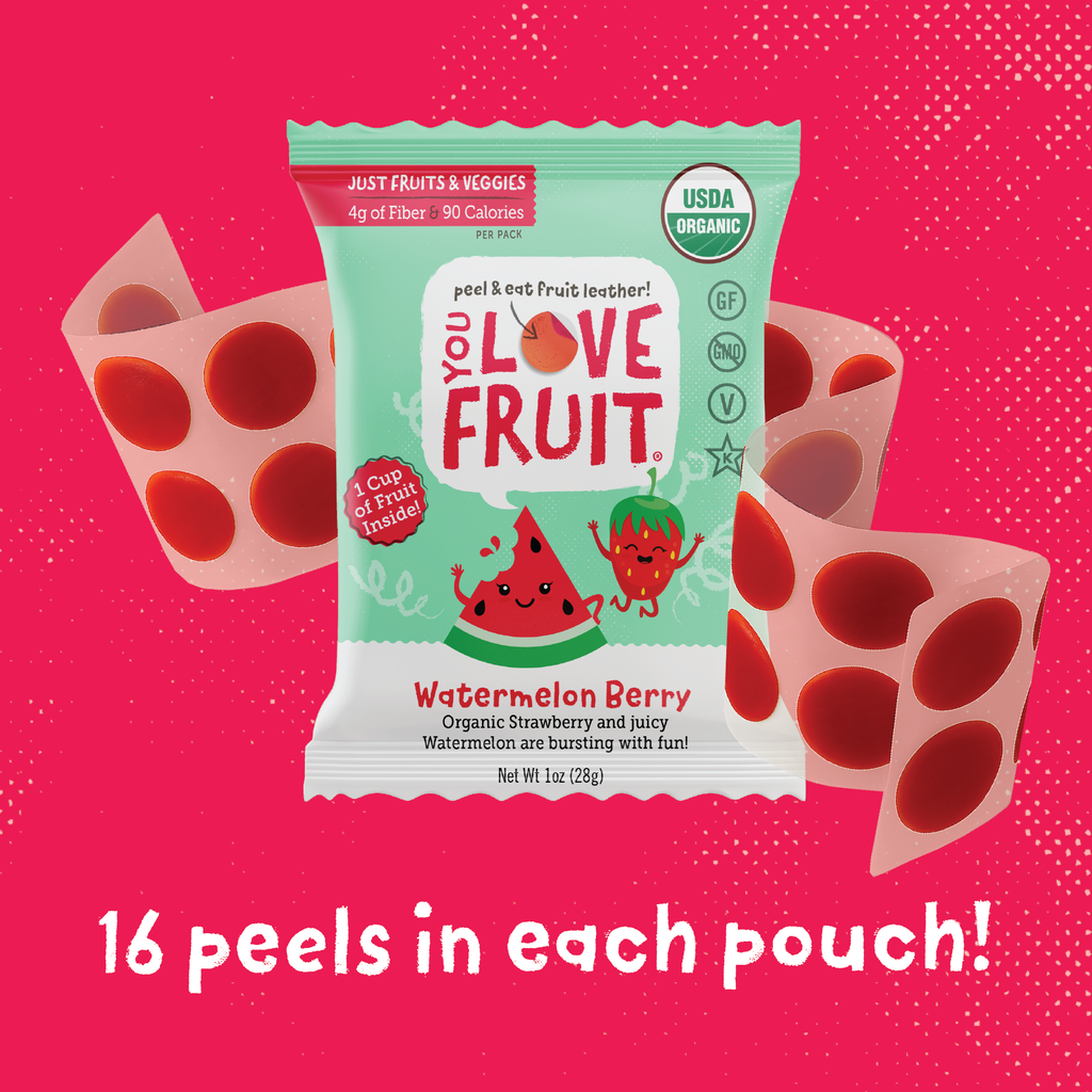 YOU LOVE FRUIT Organic Fruit Snacks — 1 oz Pouches, Pack of 12