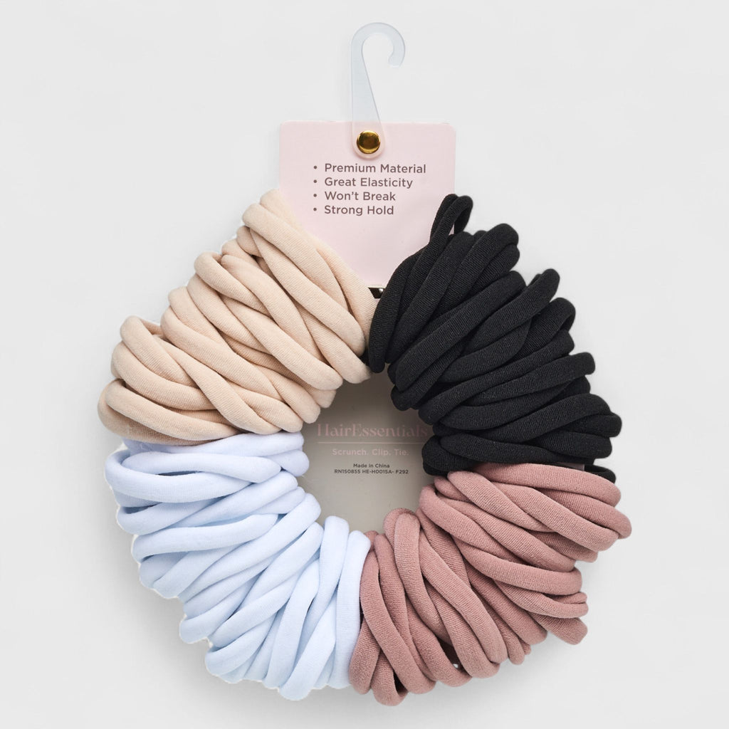 Hair Essentials 100pc Hair Ties - Seamless No-Damage Hair Ties for Women- 100pcs