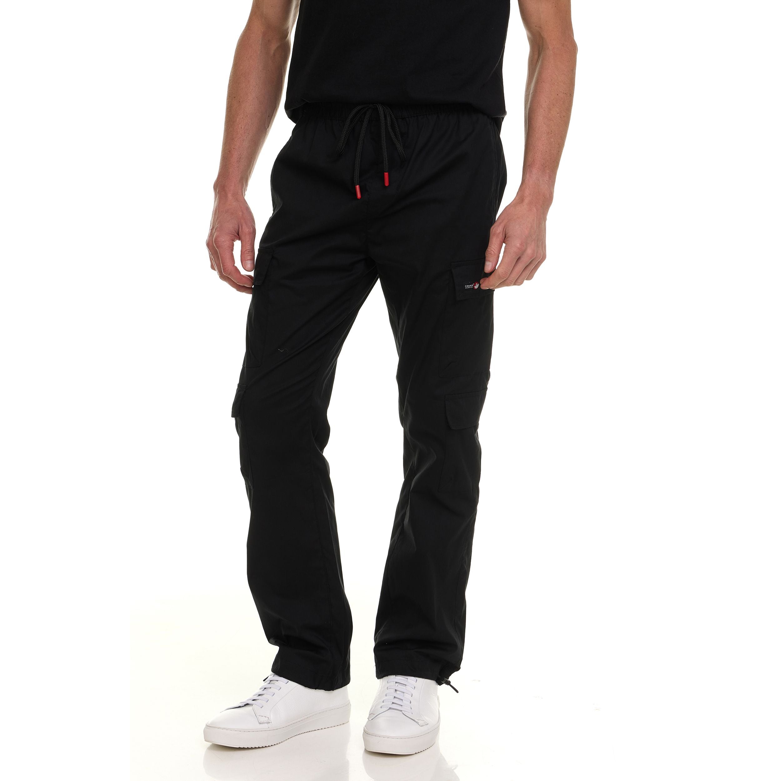 Canada Weather Gear Men’s 4-Pocket Lightweight Cargo Pants – Elastic Waistband with Drawstring, Adjustable Hem, Relaxed Fit