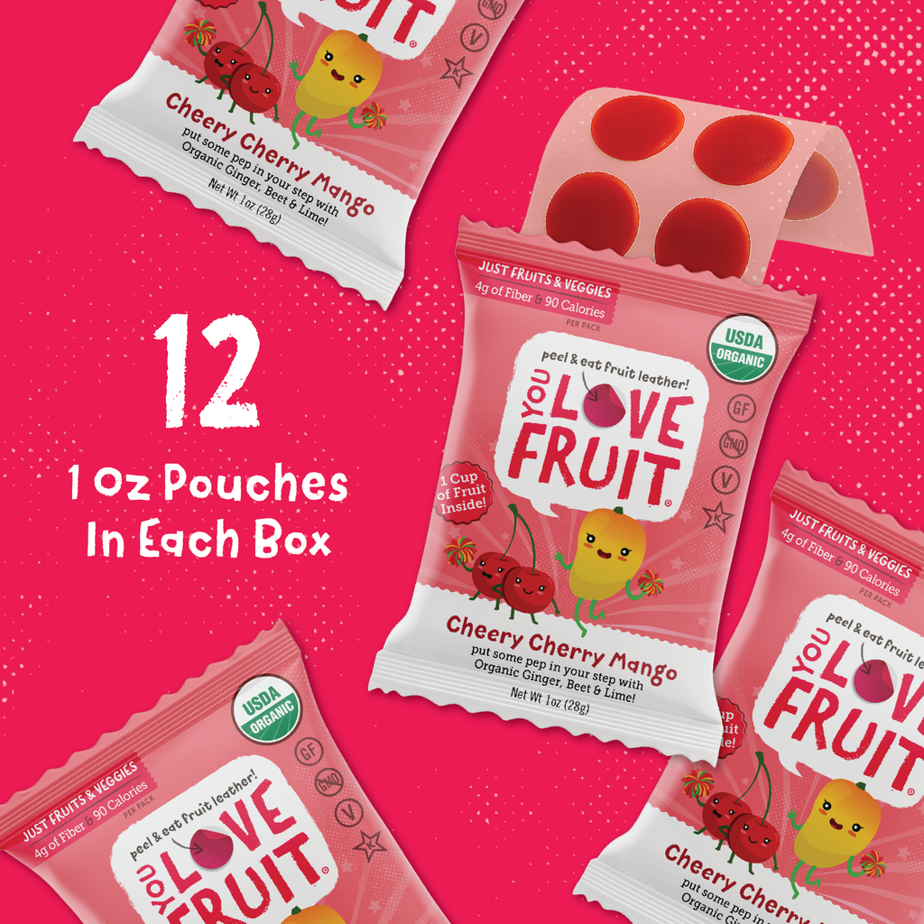 YOU LOVE FRUIT Organic Fruit Snacks — 1 oz Pouches, Pack of 12