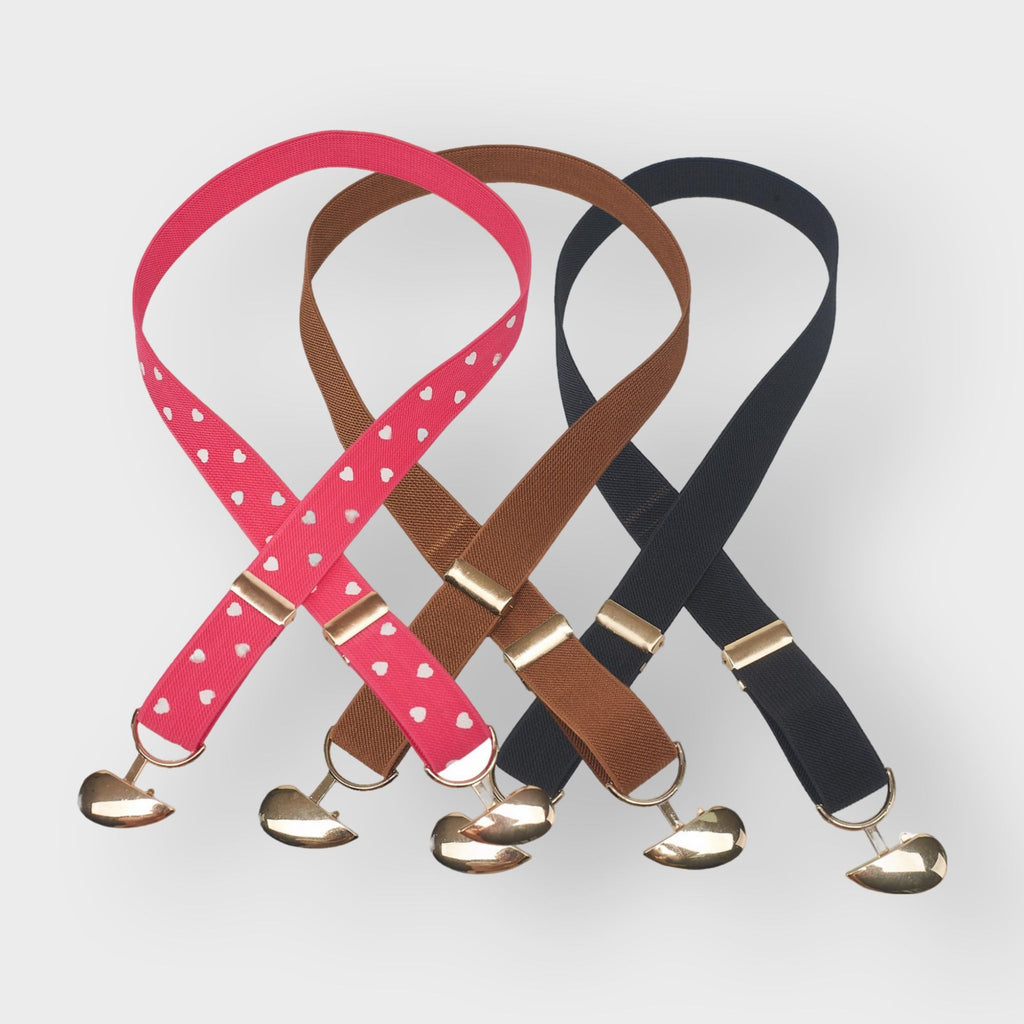 A Little Obsessed 3-Pack Girl's Elastic Heart Stretch Belt – Size 6-12 (Waist Size 18"-22") for Youth