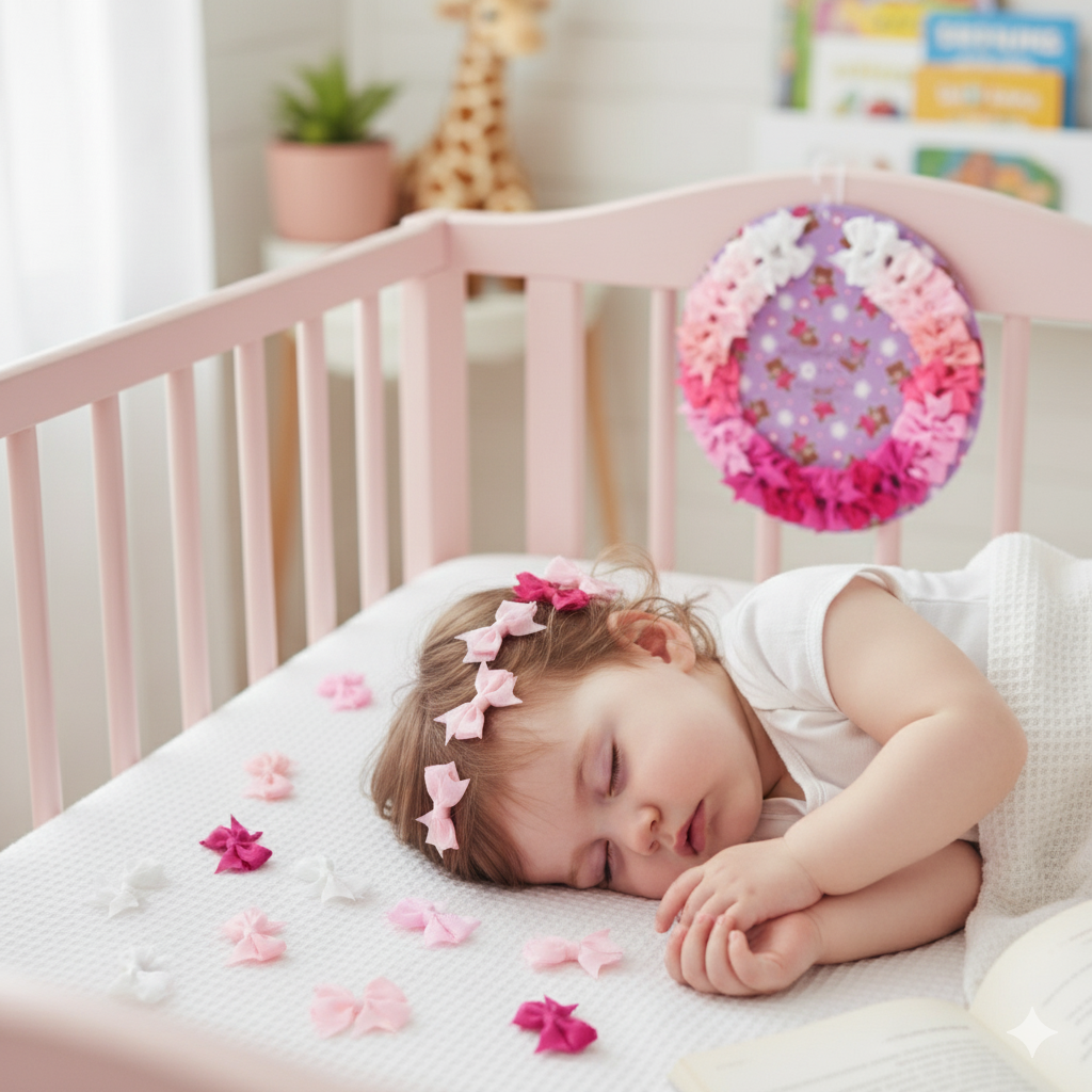 Willow & Ruby  Baby Hair Bows 36-Pack Ribbon Hair Clips for Newborns & Infants (0-12 Months)- Assorted Colors, Non-Slip Alligator Clips, 36pcs