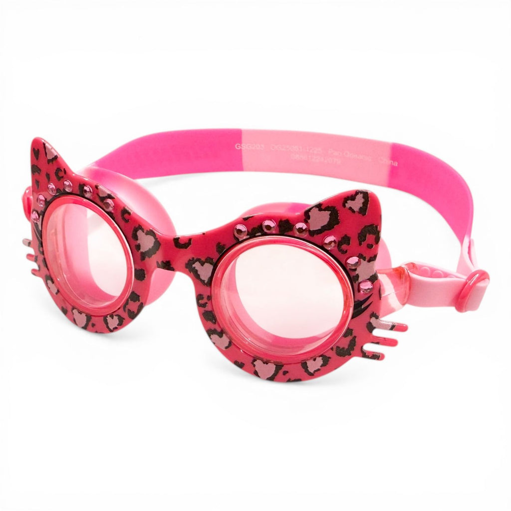 H2O Life Kids' Cat-Shaped Swim Goggles - Pink Cheetah Print