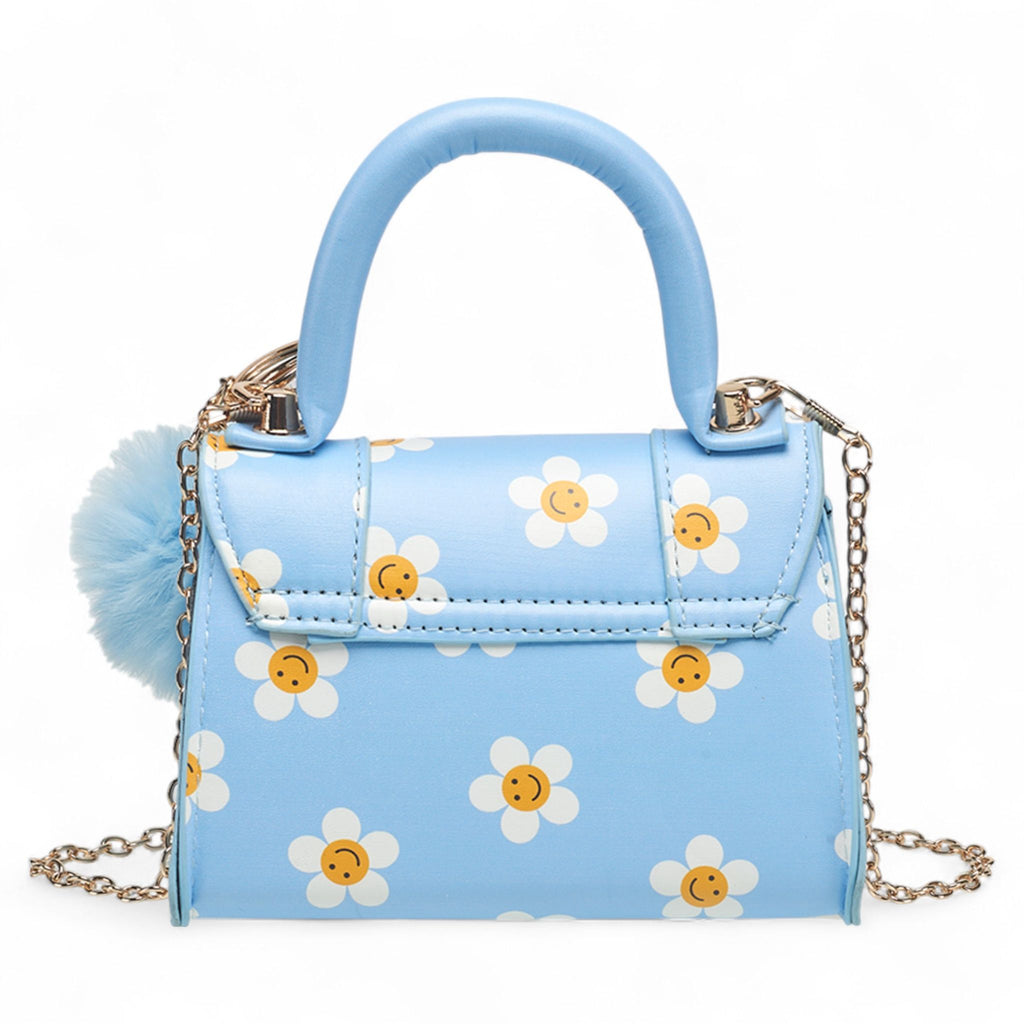Willow & Ruby Girls' Smiley Daisy Print Mini Top Handle Crossbody Bag for Kids (Youth)