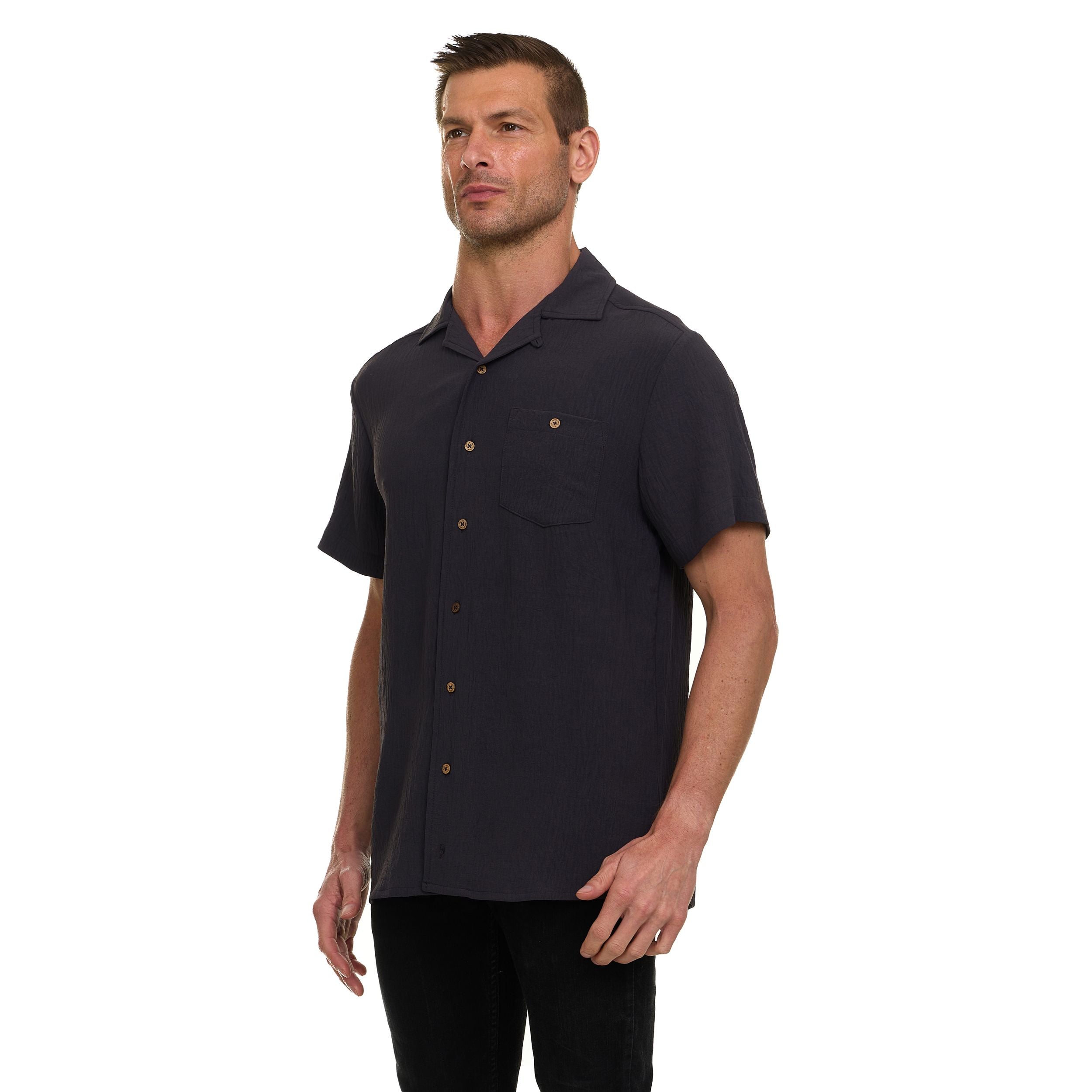 Super Triple Goose Men’s AIRFLOW Active Stretch Camp Collar Shirt – Short Sleeve, Lightweight, Breathable Button-Down Top