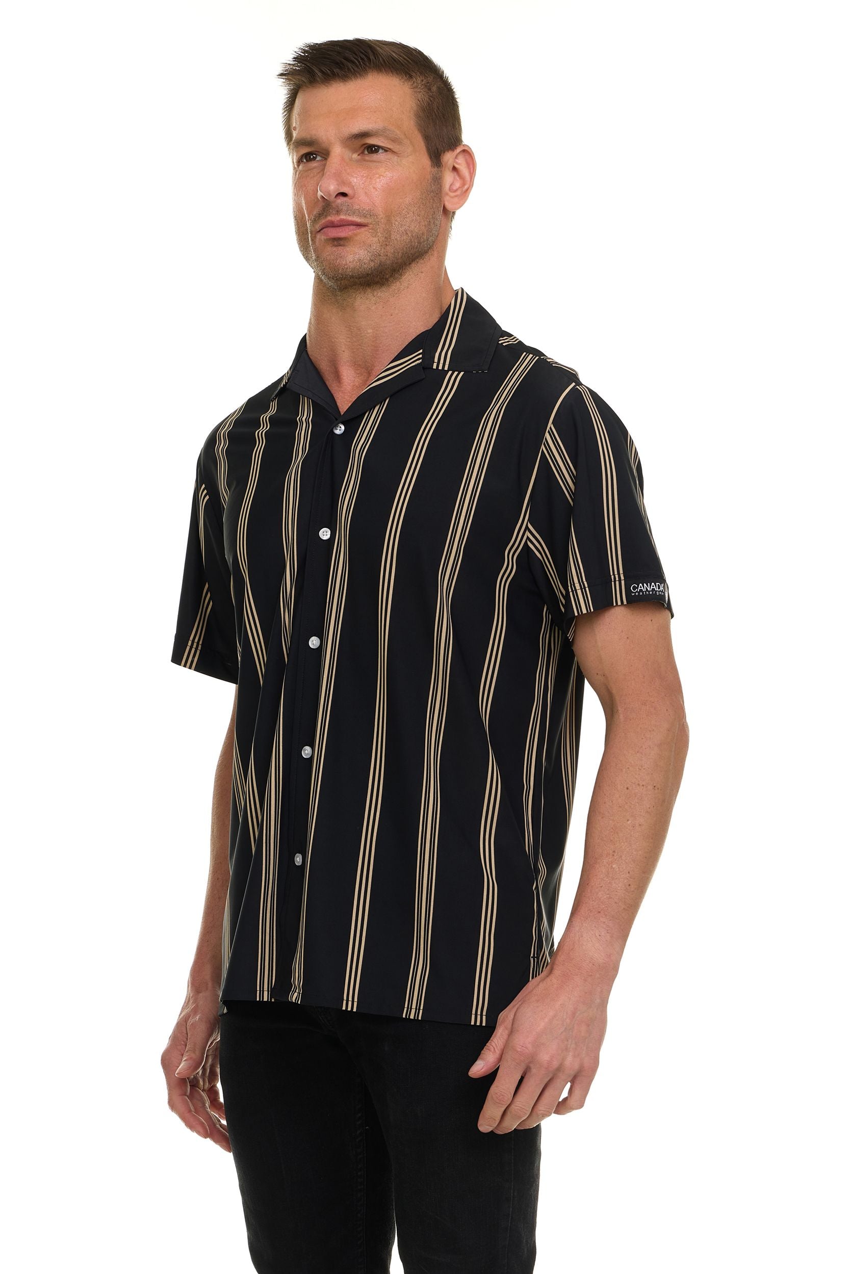 Canada Weather Gear Men’s Short Sleeve Stretch Shirt – 4-Way Super Stretch, Moisture Wicking, Wrinkle Resistant, Travel Friendly