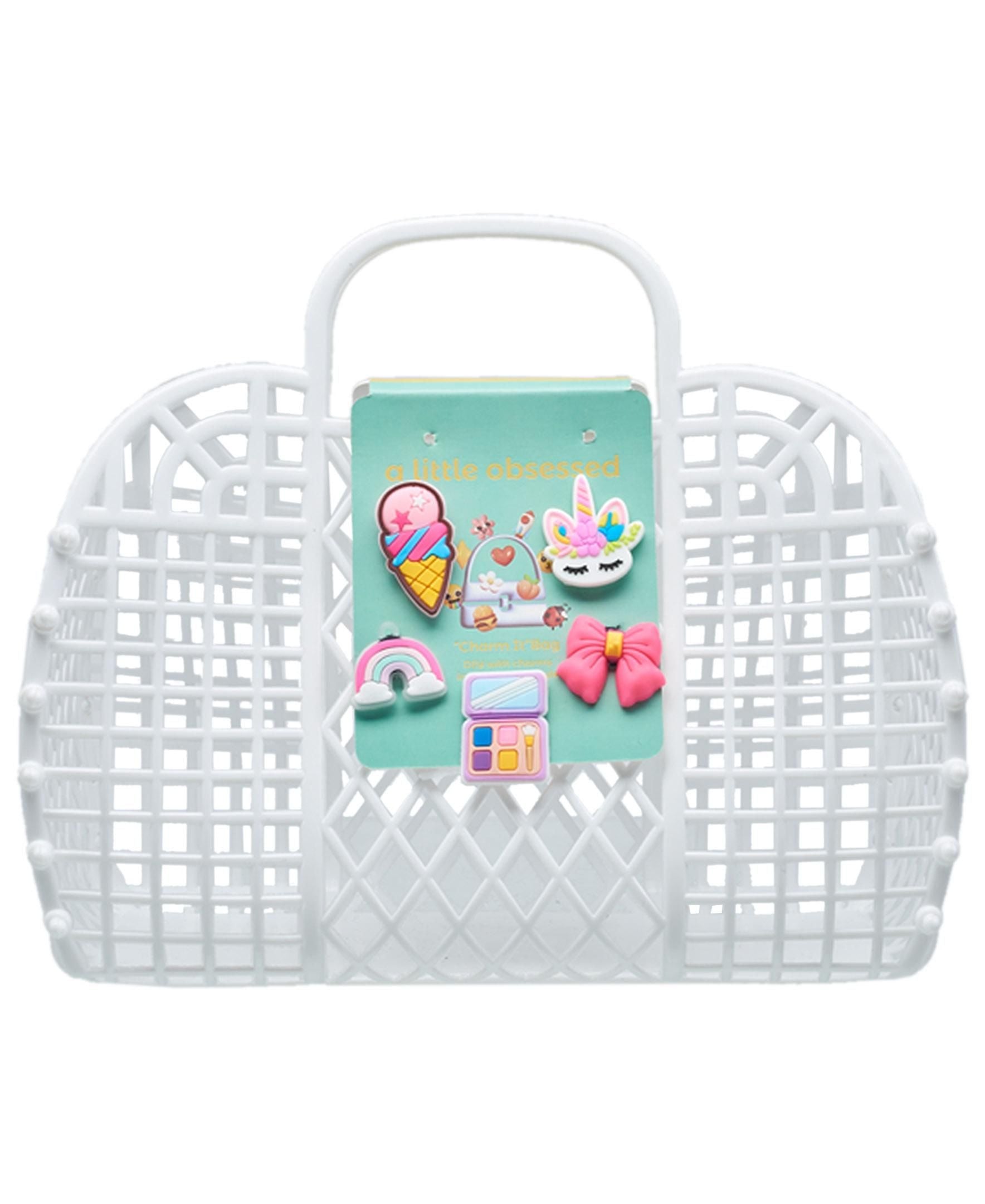 A Little Obsessed Kid's Jelly Tote Bag With Charms for Girls (Youth)