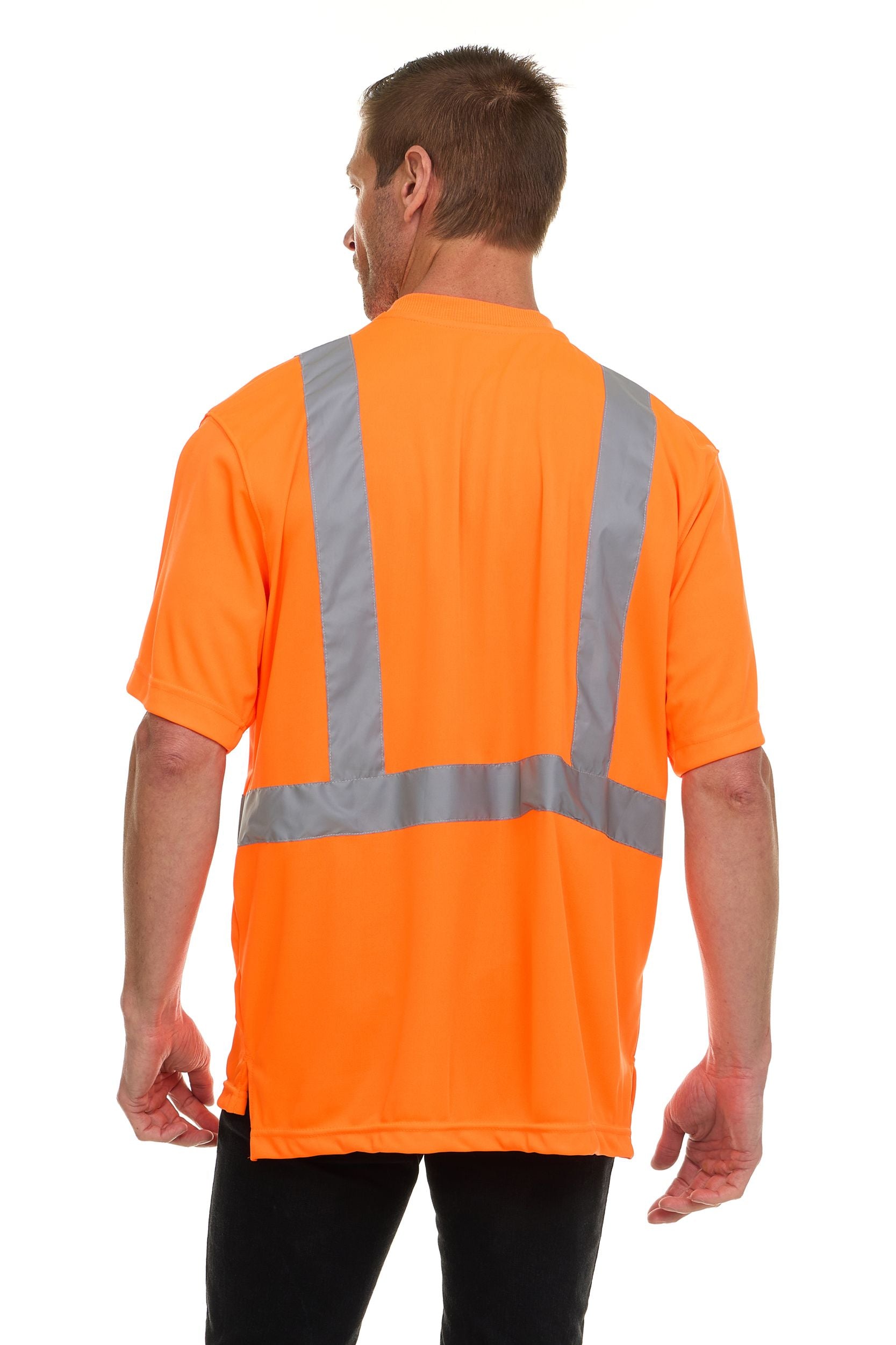 Canada Weather Gear Men’s High Visibility Safety Tee – Reflective Short Sleeve Work Shirt – Lightweight & Breathable