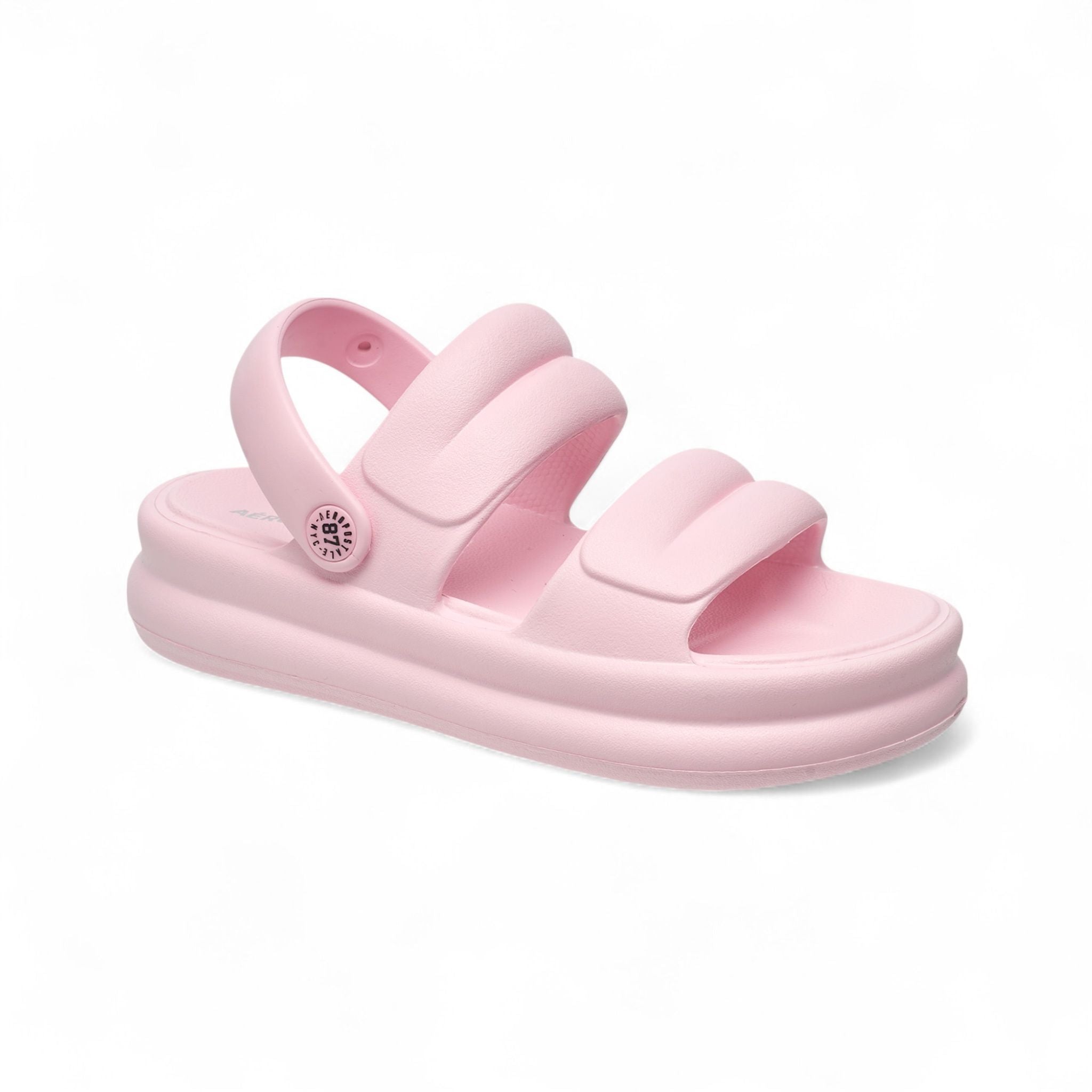 Aéropostale Women’s Double-Band EVA Platform Sandals with Slingback — Lightweight Cushioned Cloud Slides for Beach, Pool & Everyday in Black, Size 6