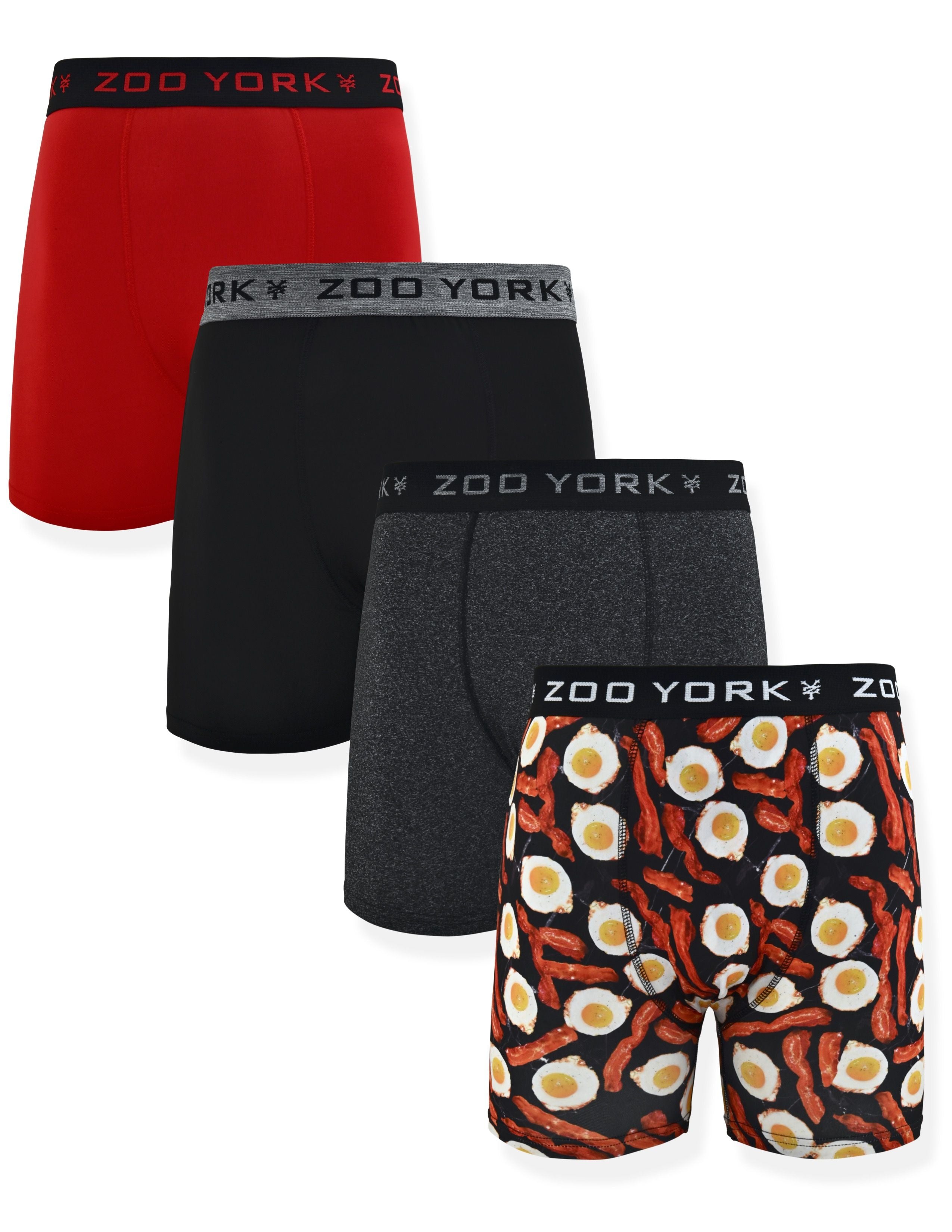 Zoo York Men's 4-Pack 360 Stretch Boxer Briefs - Printed & Solid Color Premium Underwear for Men