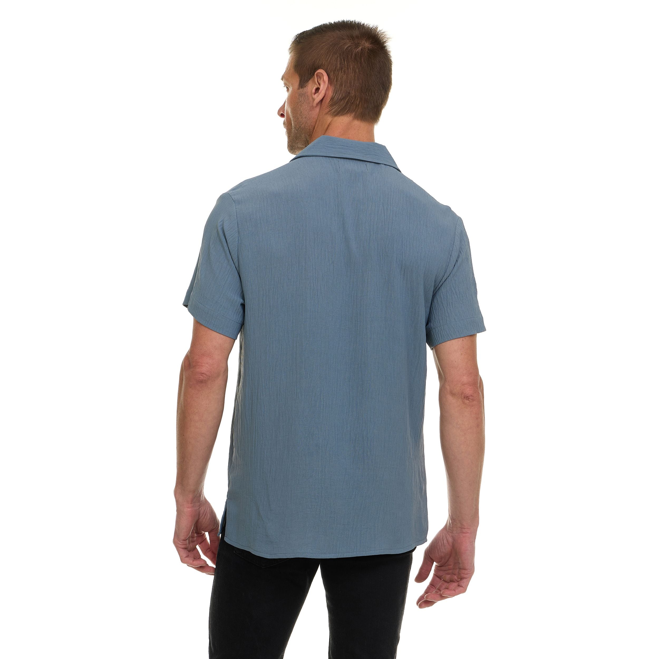 Super Triple Goose Men’s AIRFLOW Active Stretch Camp Collar Shirt – Short Sleeve, Lightweight, Breathable Button-Down Top