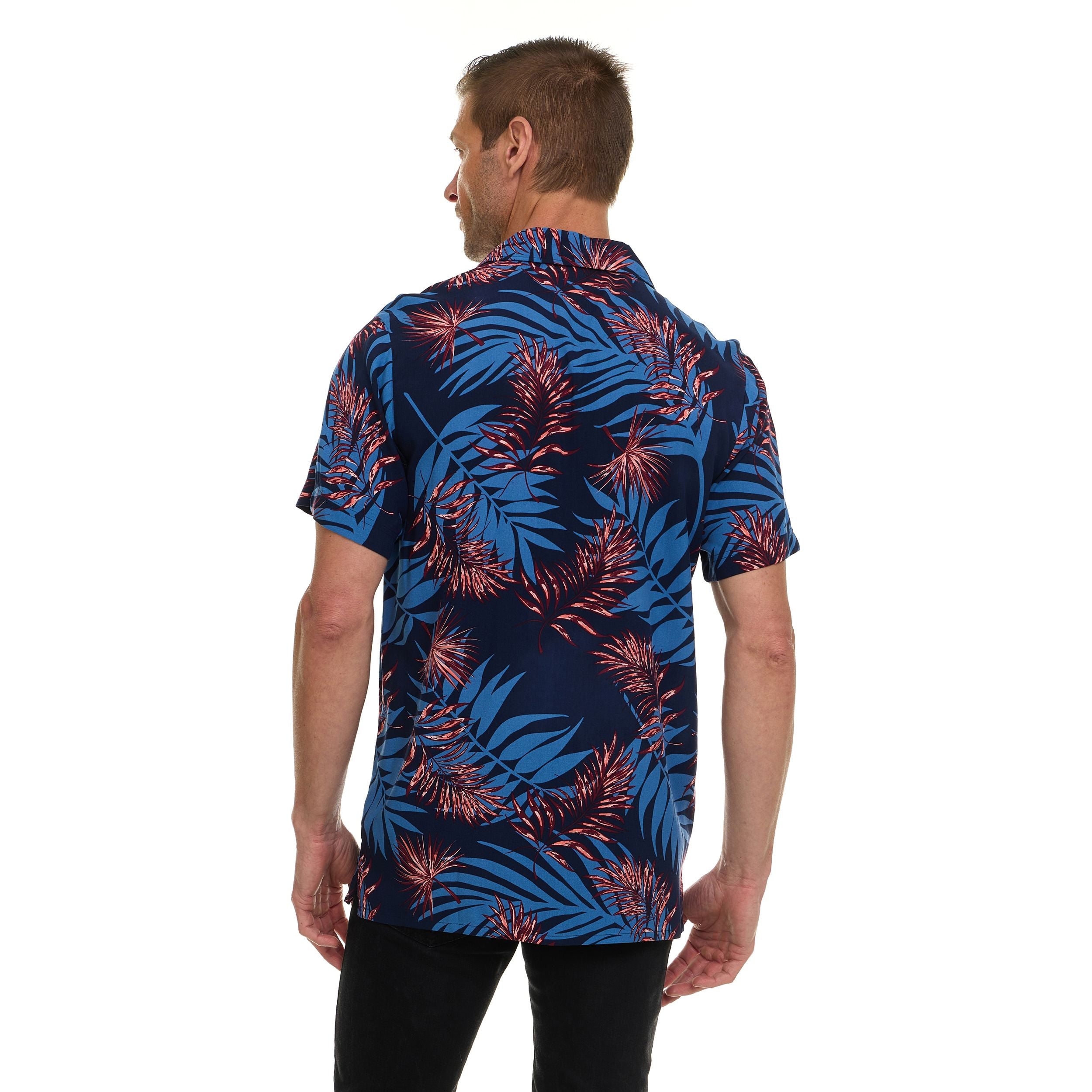 Super Triple Goose Men’s Short Sleeve Button Down Aloha Shirt – Soft Feel, Moisture Wicking, Easy Care