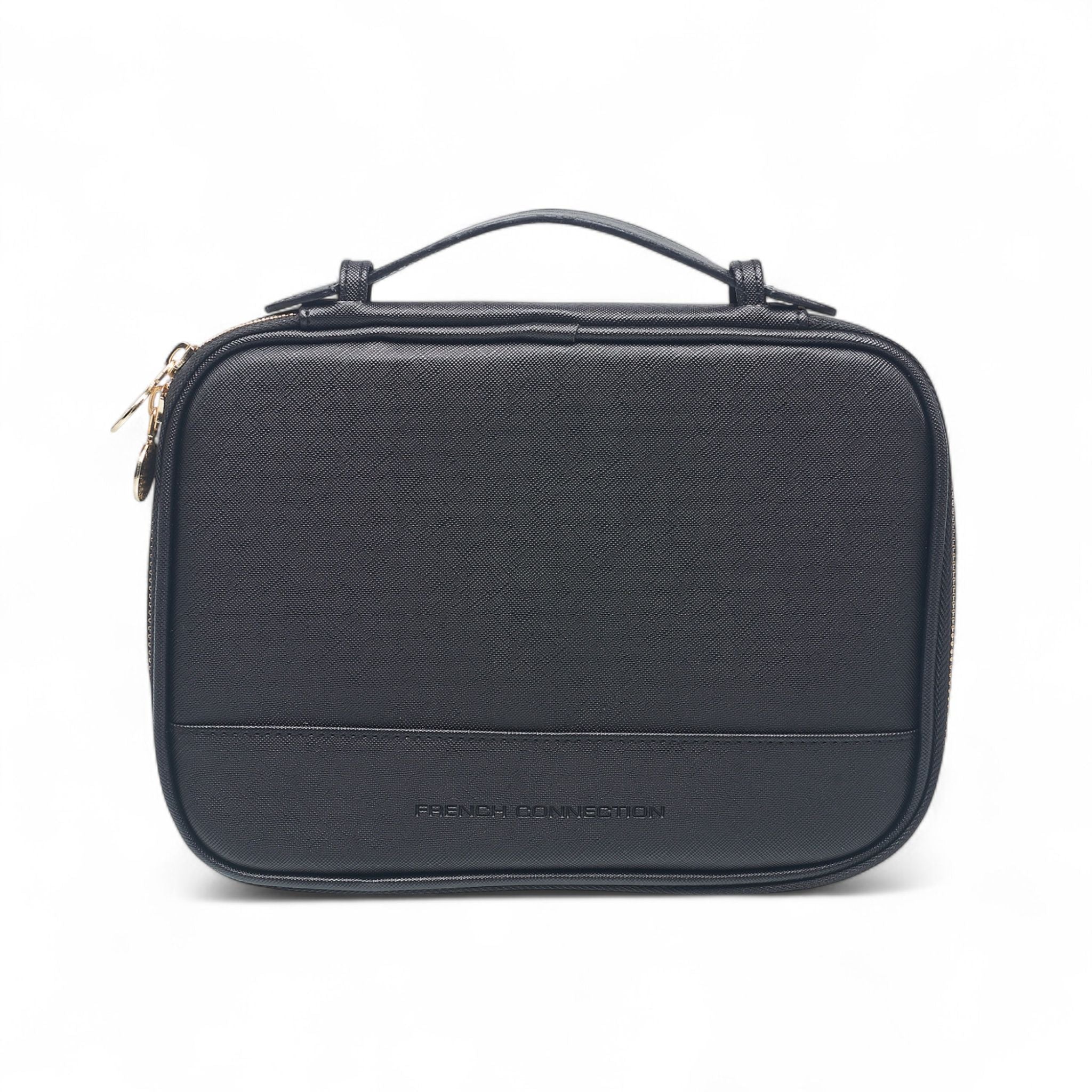 French Connection Travel Tech Pouch – Portable Electronics & Cable Organizer Bag with Dual-Zip Hard-Shell Case and Carry Handle