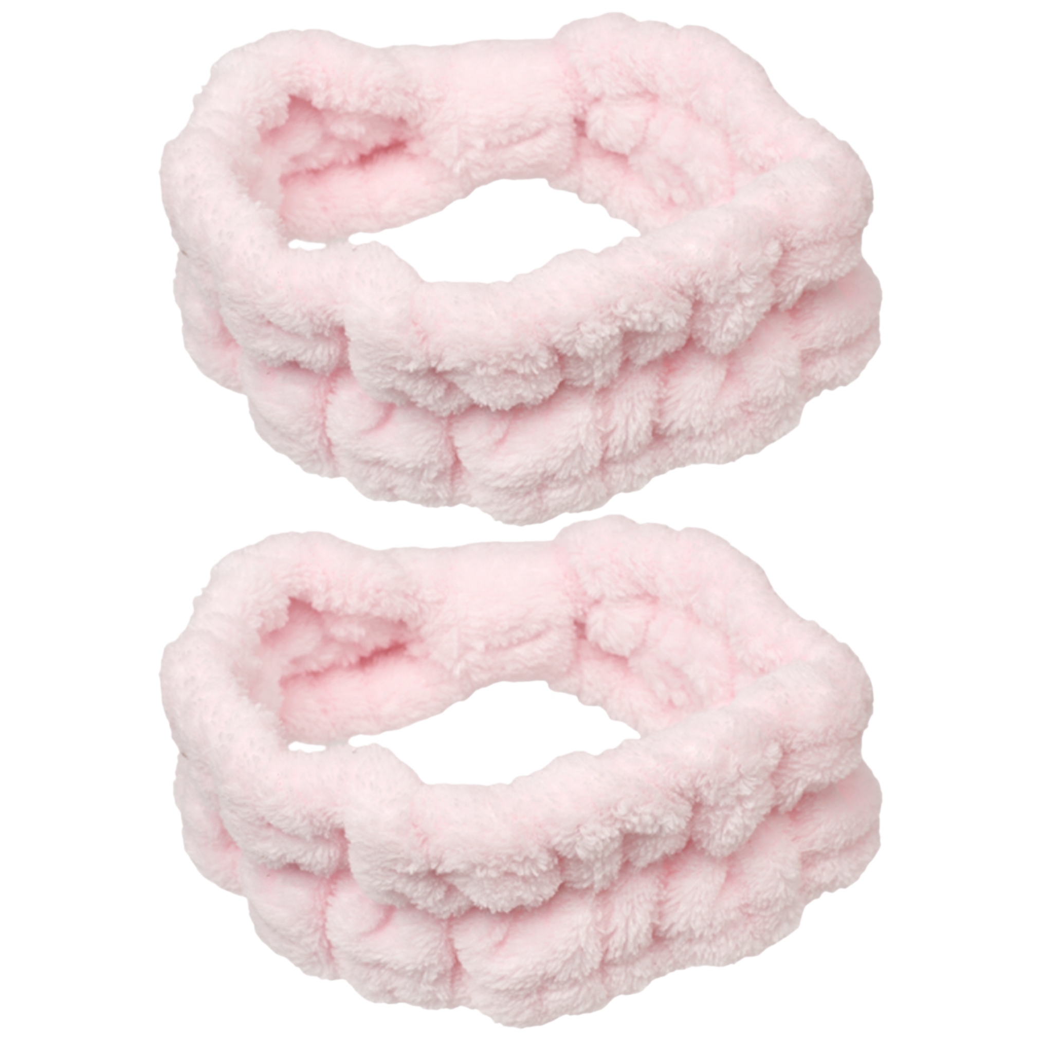 Spa Essentials 2-Pack Plush Spa Headbands – Ultra-Soft Stretch Fleece Facial Hair Bands for Women – Ideal for Makeup, Skincare, and Bath