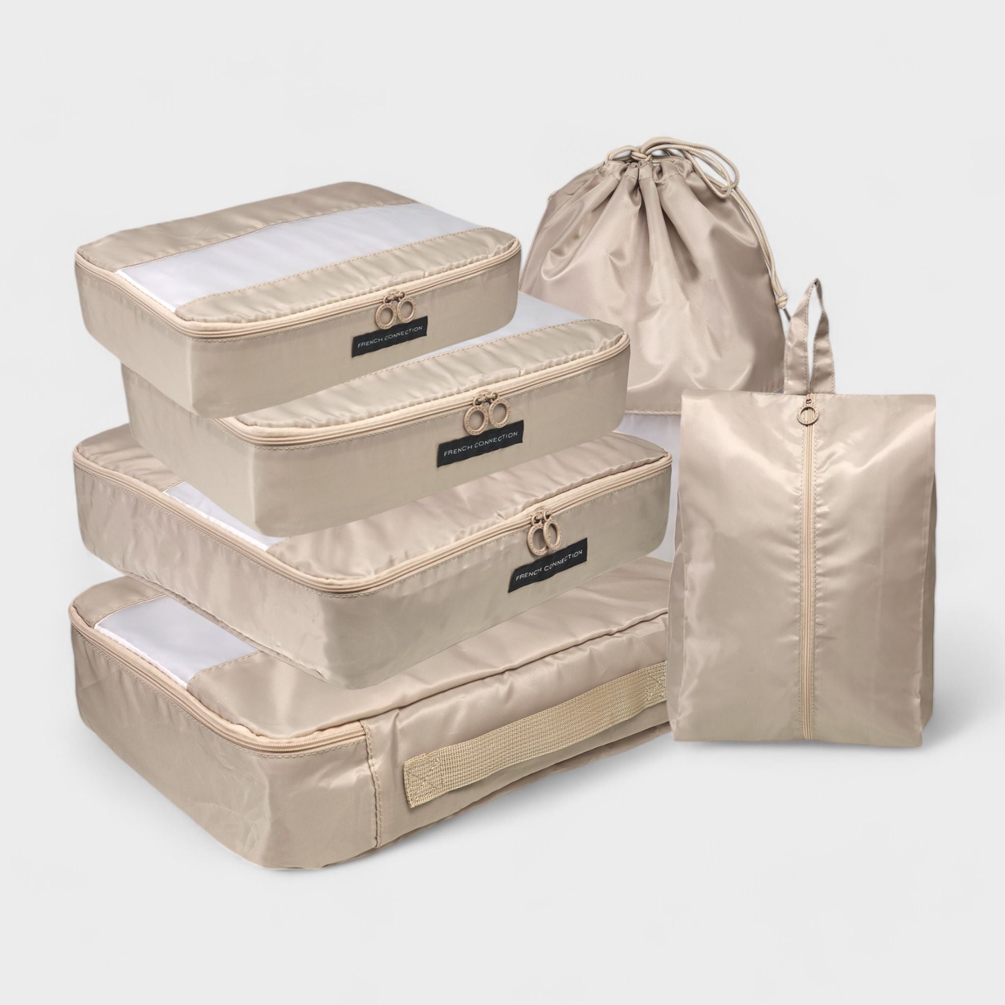 French Connection 6pc Packing Cube Set - Travel Storage Set for Luggage