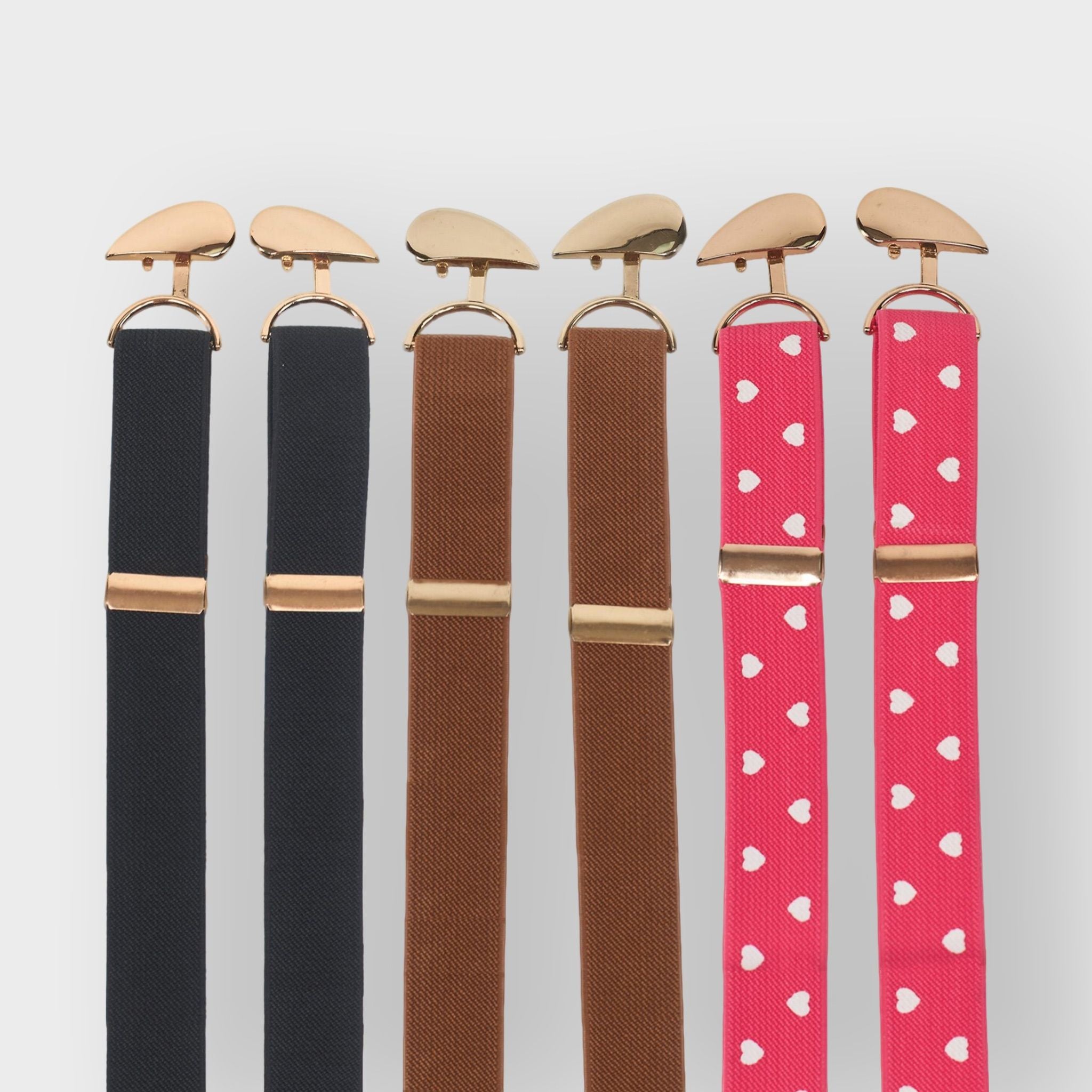 A Little Obsessed 3-Pack Girl's Elastic Heart Stretch Belt – Size 6-12 (Waist Size 18"-22") for Youth