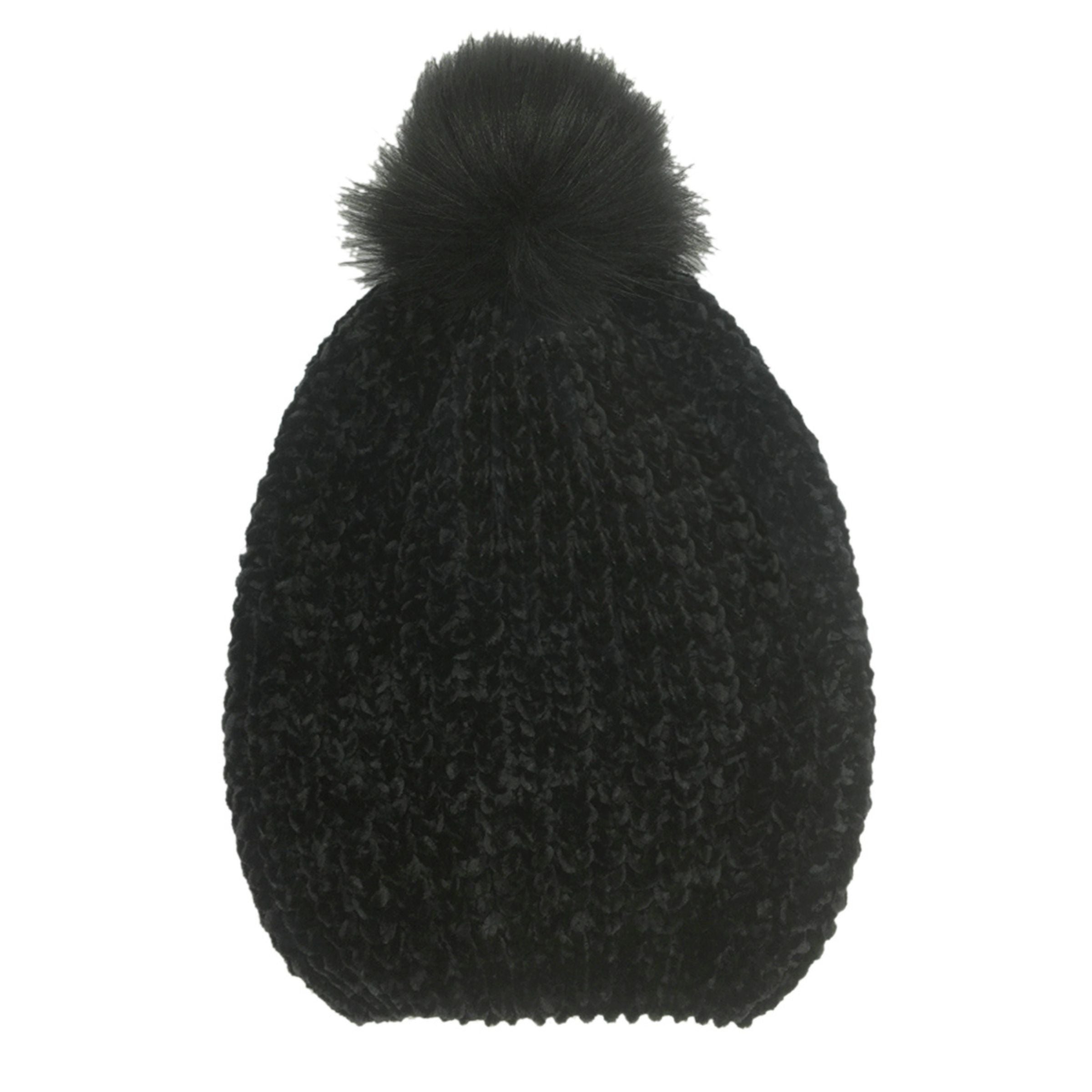 Charles Albert Girl's Chenille Pom Beanie - Kids Winter Hat