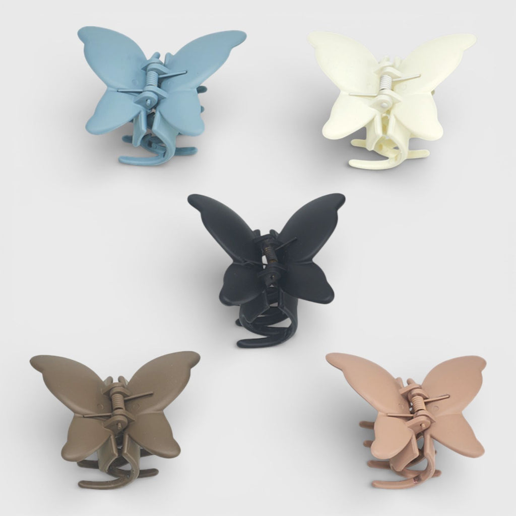 Hair Essentials 5pk Butterfly Claw Clips - Multicolored