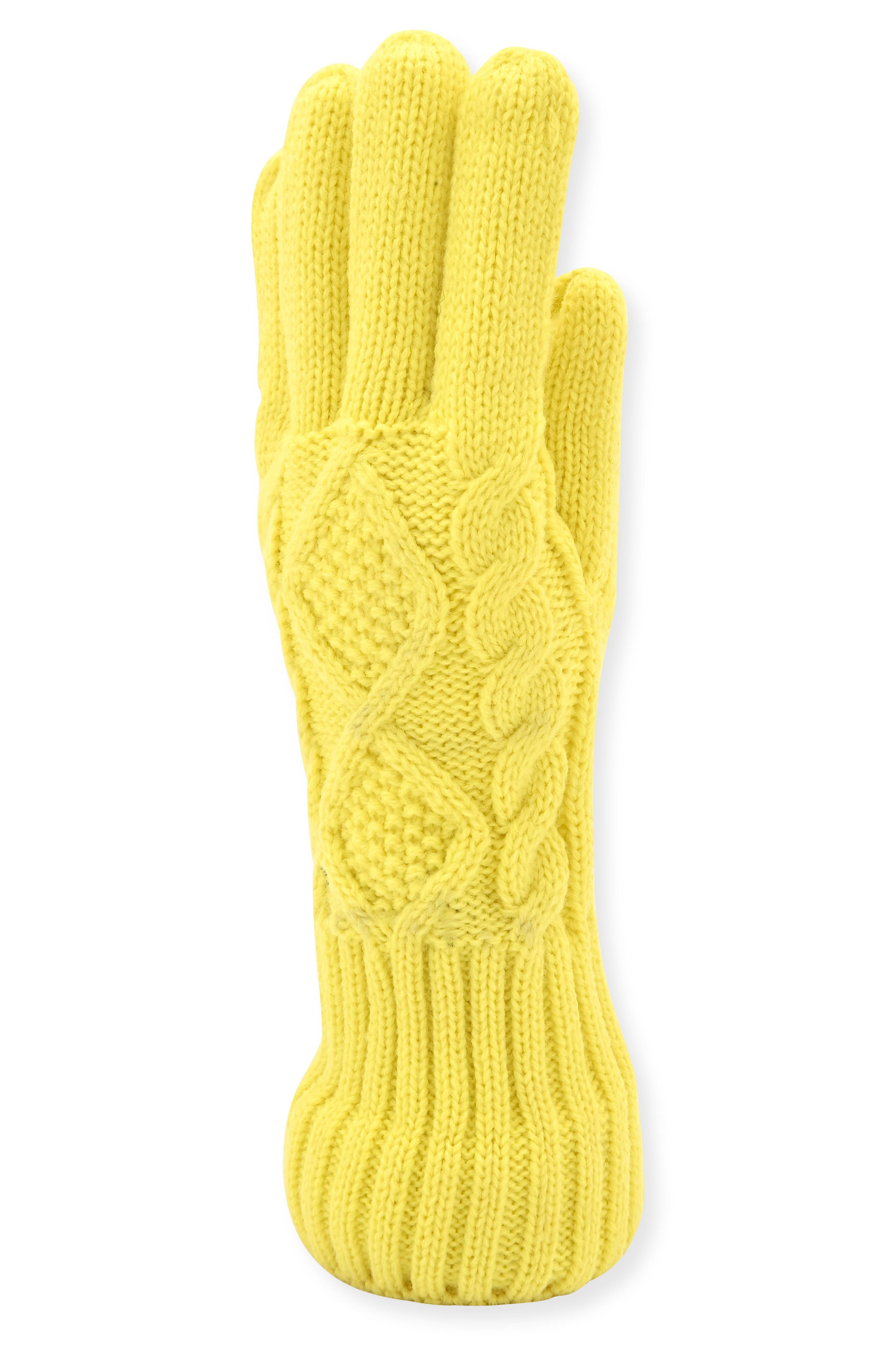 French Connection Women's Cable Knit Winter Gloves  Warm, Stylish, and Comfortable