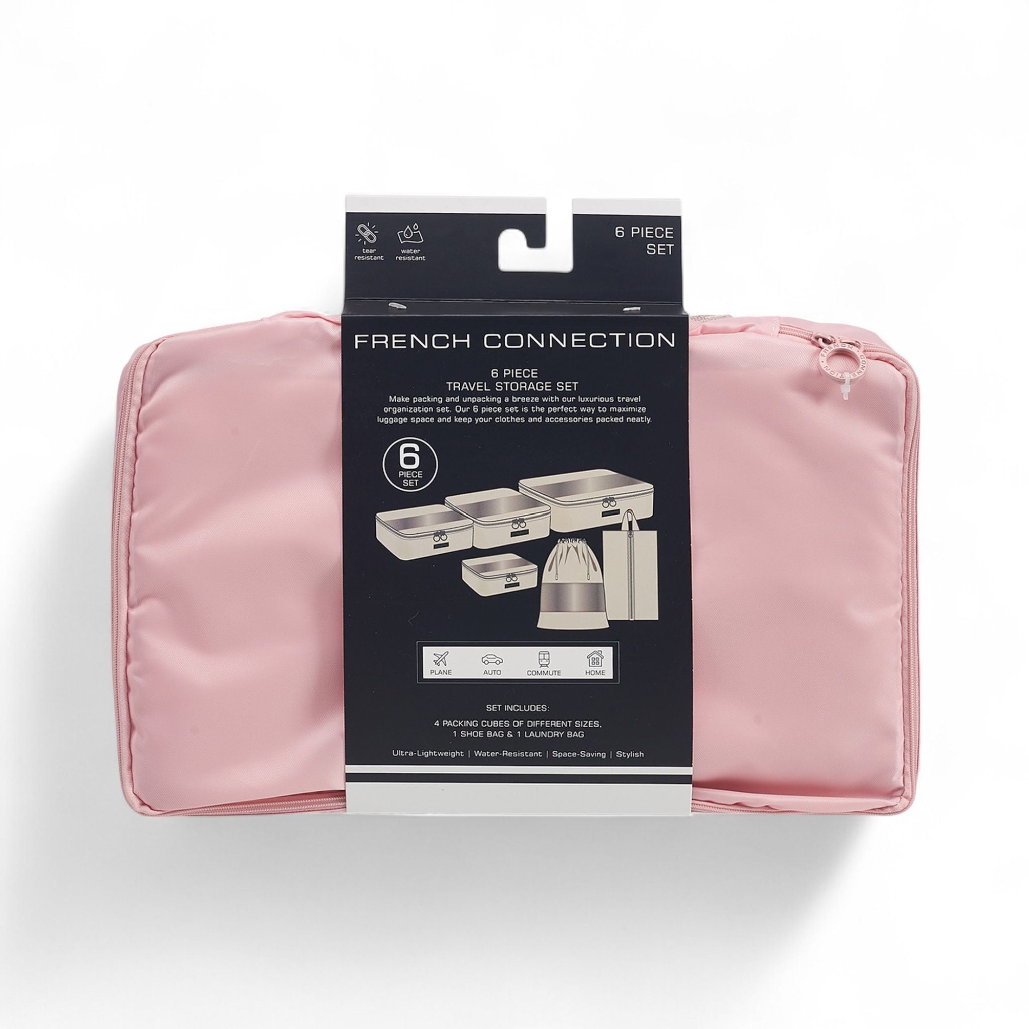 French Connection 6pc Packing Cube Set - Travel Storage Set for Luggage