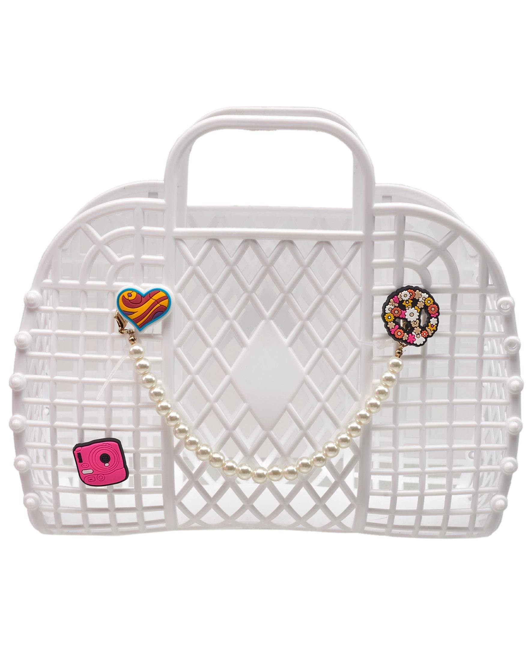 Willow & Ruby Kid's Mini Jelly Tote Bag With Charms for Girls (Youth)