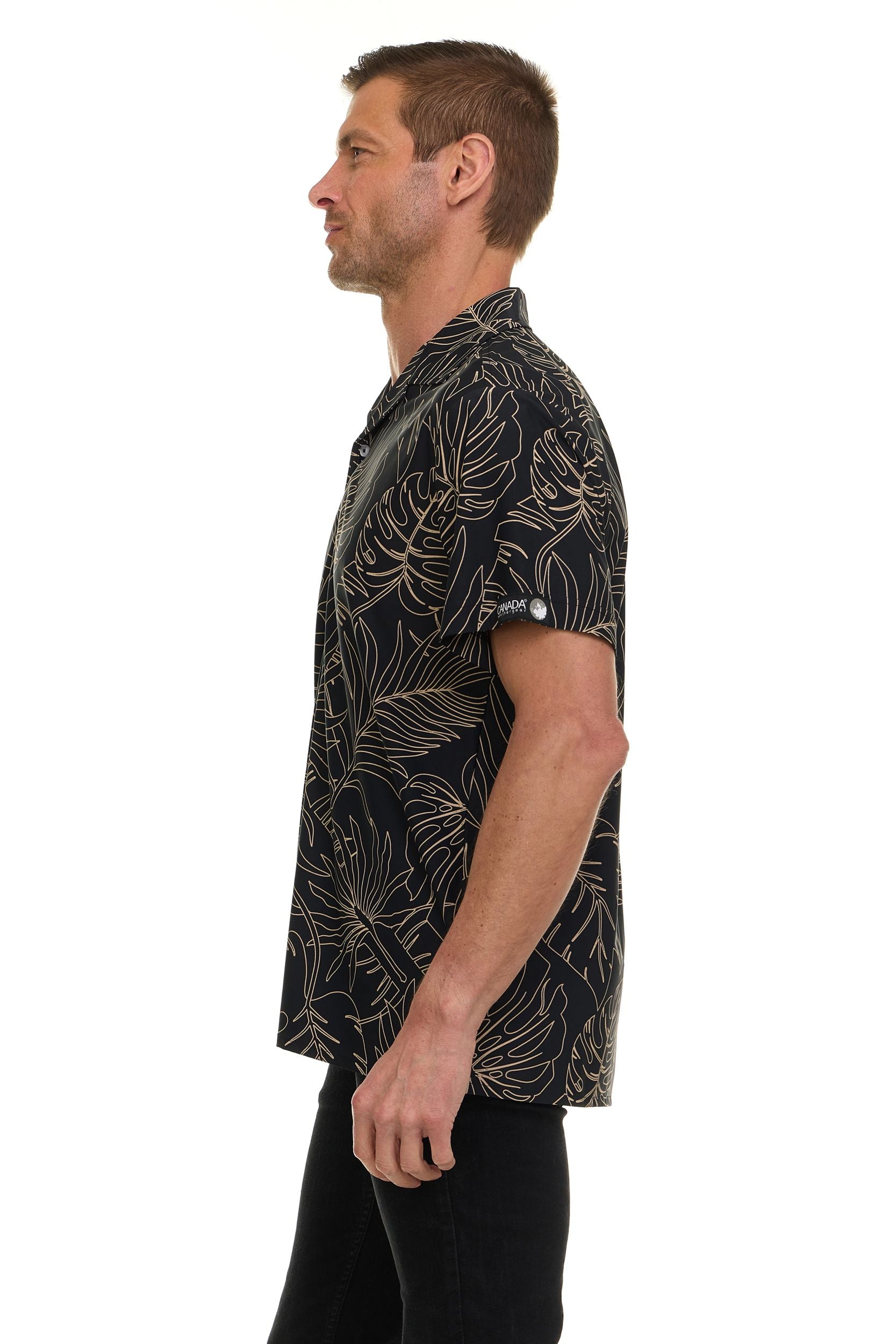Canada Weather Gear Men’s ICE Fabric Camp Collar Shirt – 4-Way Super Stretch, Wrinkle Resistant, Moisture Wicking Travel Shirt