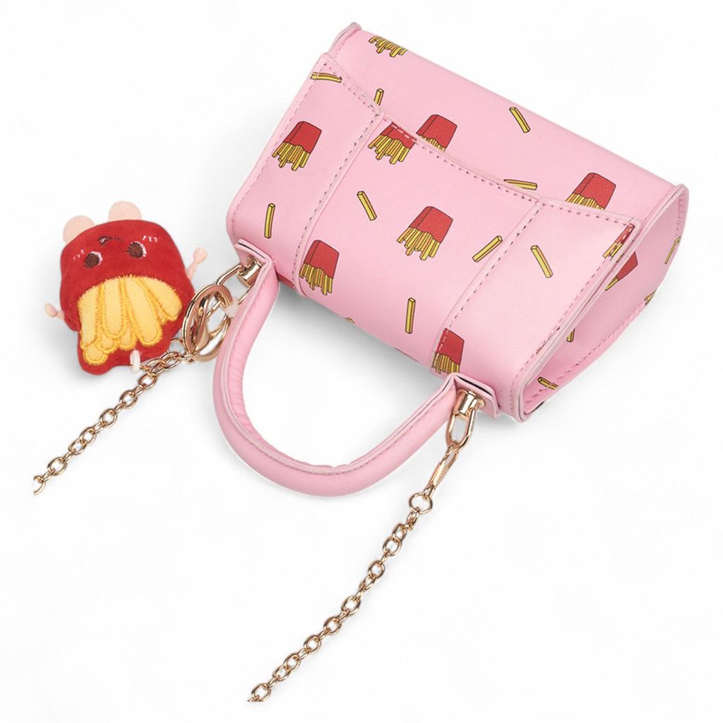 Willow & Ruby Girls' French Fry Print Mini Top Handle Crossbody Bag for Kids (Youth)