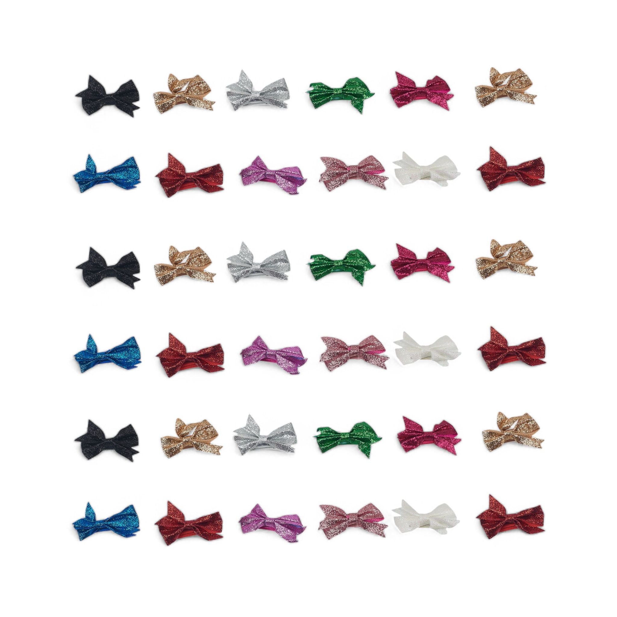 Willow & Ruby  Baby Hair Bows 36-Pack Ribbon Hair Clips for Newborns & Infants (0-12 Months)- Assorted Colors, Non-Slip Alligator Clips, 36pcs