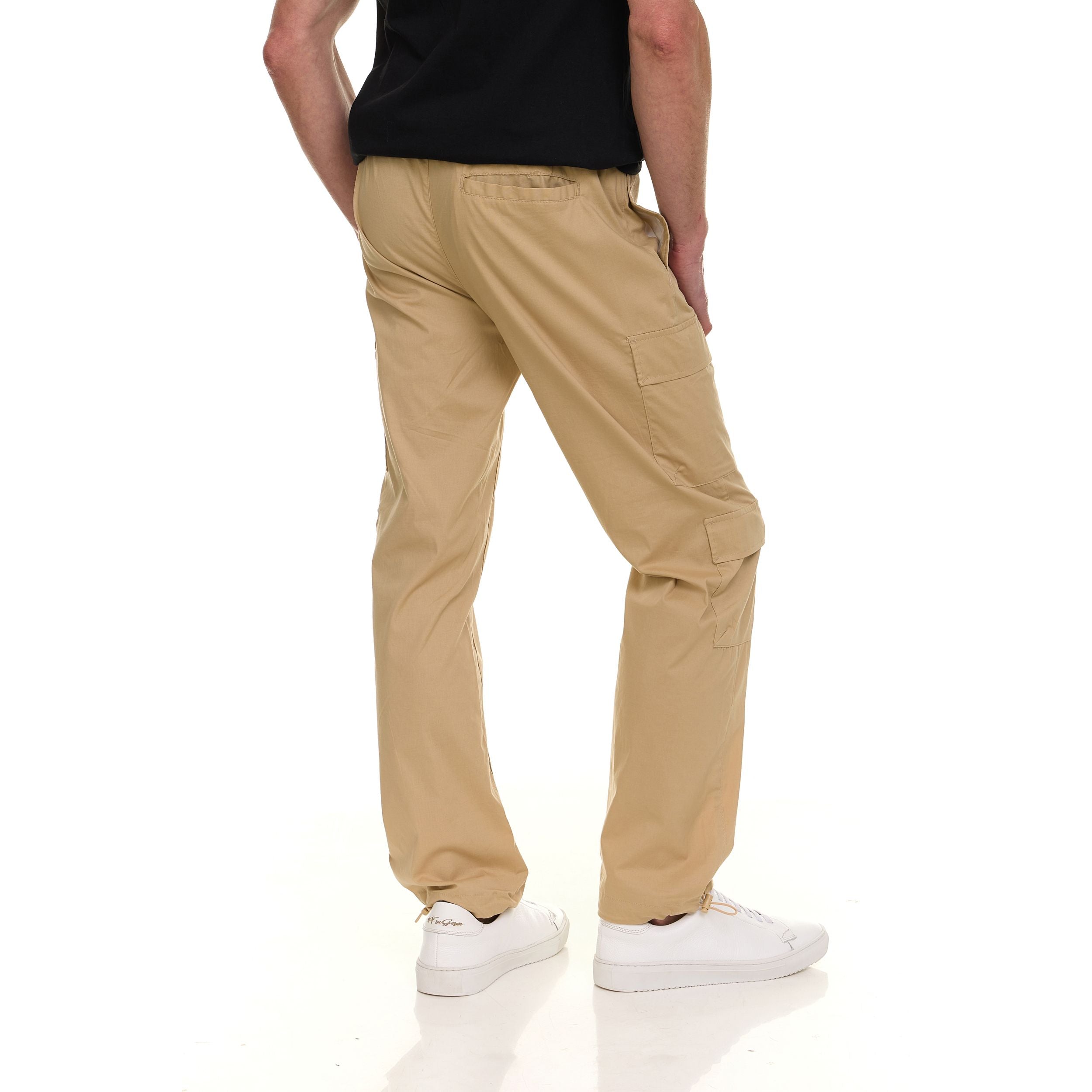 Canada Weather Gear Men’s 4-Pocket Lightweight Cargo Pants – Elastic Waistband with Drawstring, Adjustable Hem, Relaxed Fit
